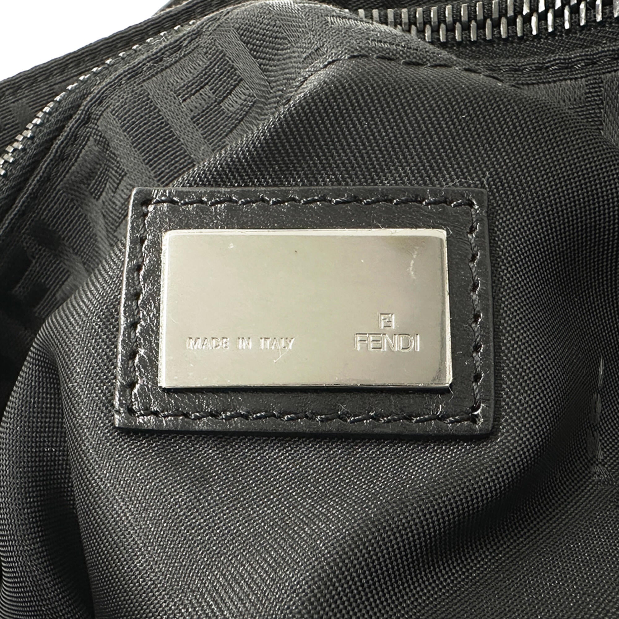 Fendi Black Canvas Handbag Tote Bag (Pre-Owned)