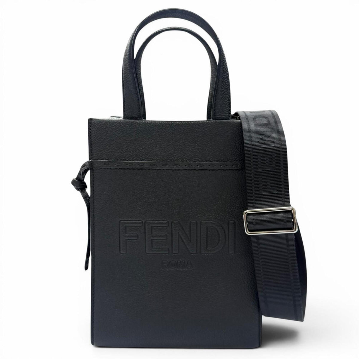 Fendi Black Leather Handbag Shoulder Bag (Pre-Owned)