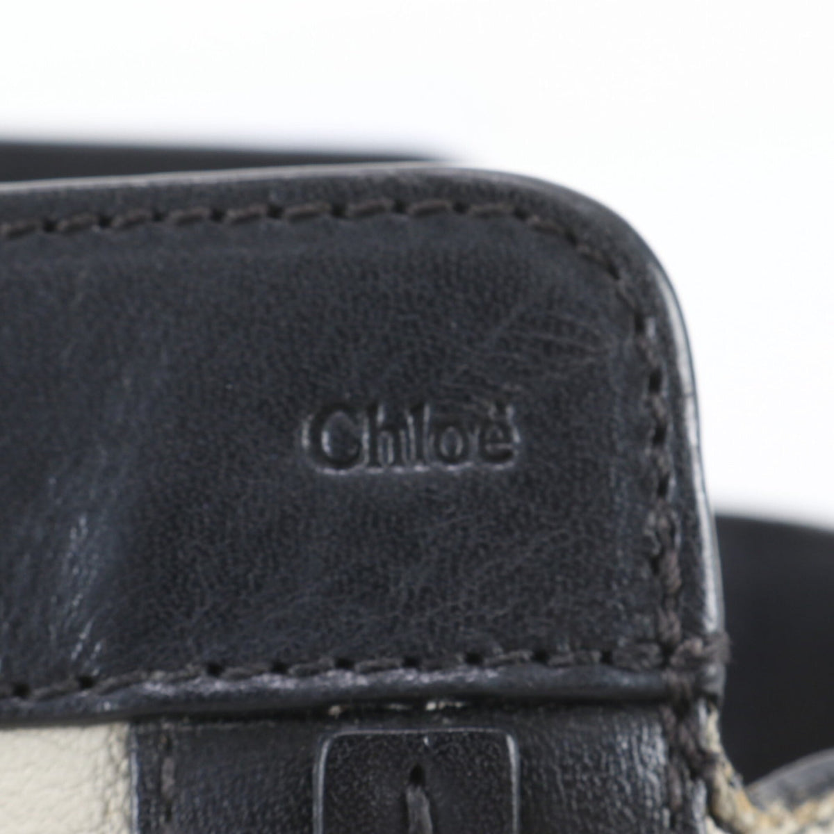Chloé Black Ivory Leather Handbag Shoulder Bag Tote Bag (Pre-Owned)