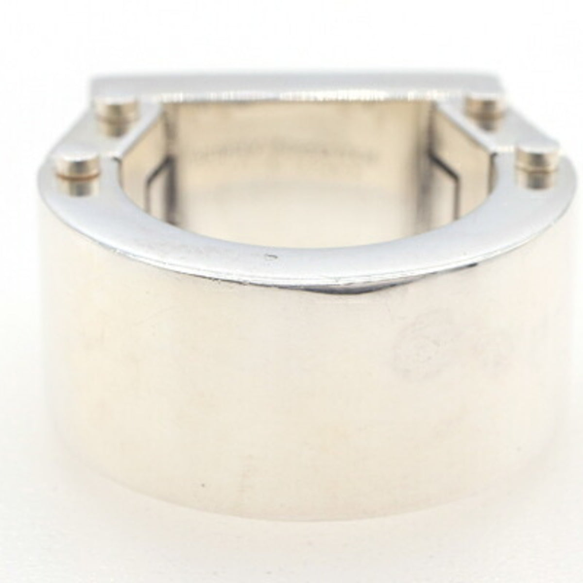 Bottega Veneta Silver Sterling Silver 925 Band Ring (Pre-Owned)
