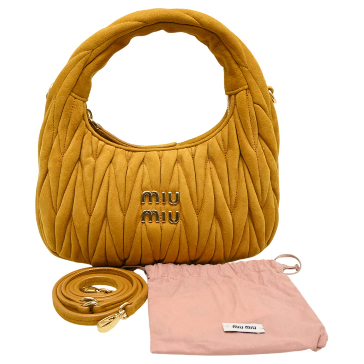 Miu Miu Yellow Suede Handbag (Pre-Owned)