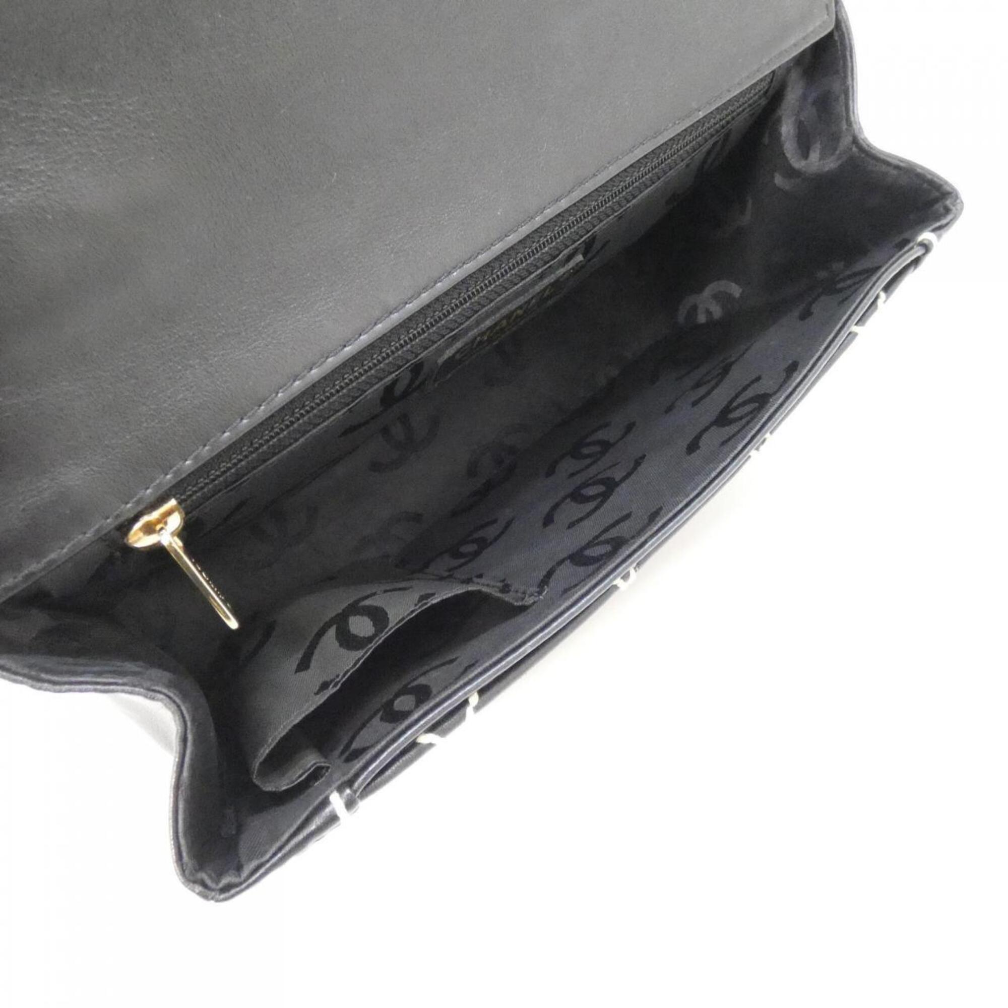 Chanel Black Leather Handbag (Pre-Owned)