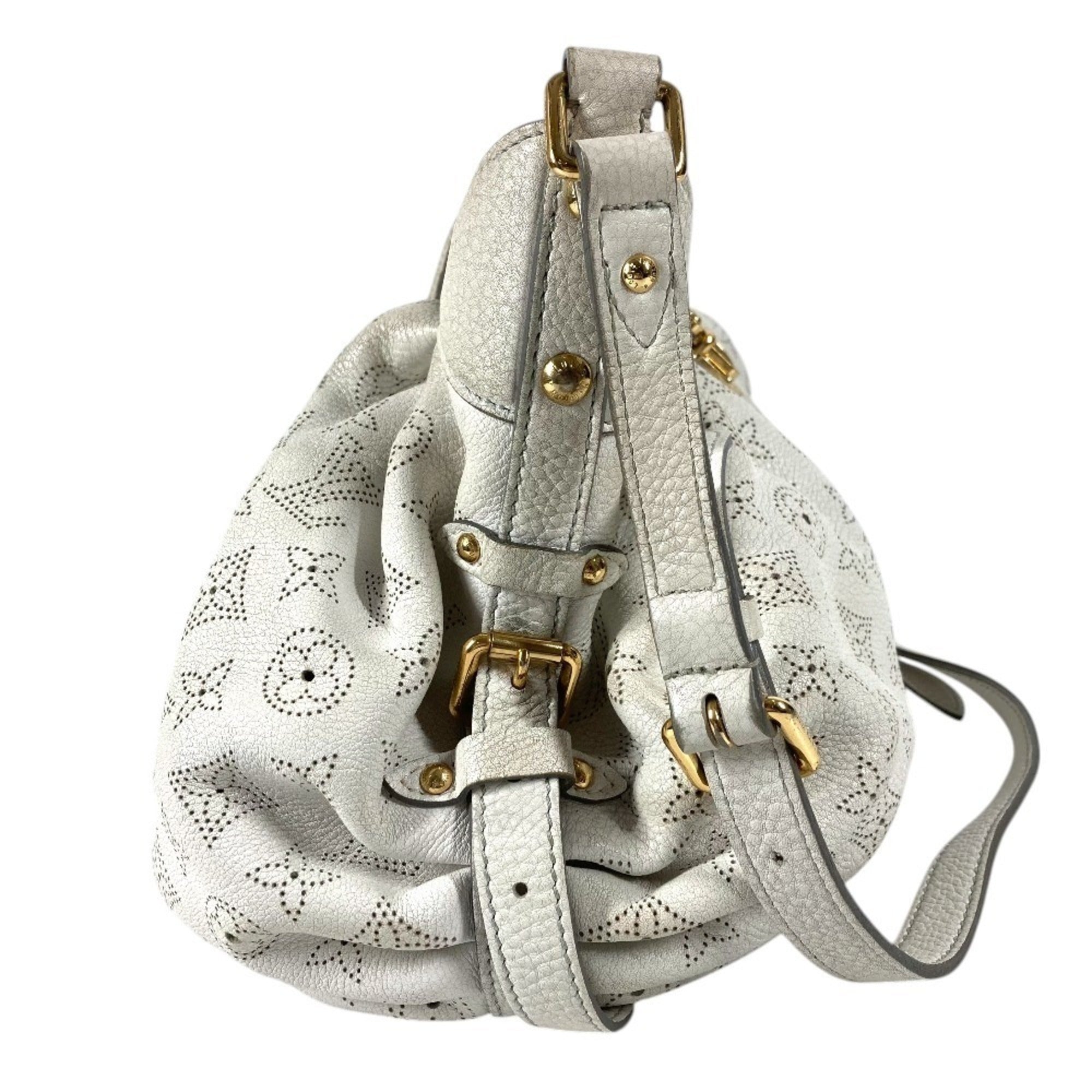 Louis Vuitton White Monogram Mahina Leather Leather Pochette Shoulder Bag (Pre-Owned)