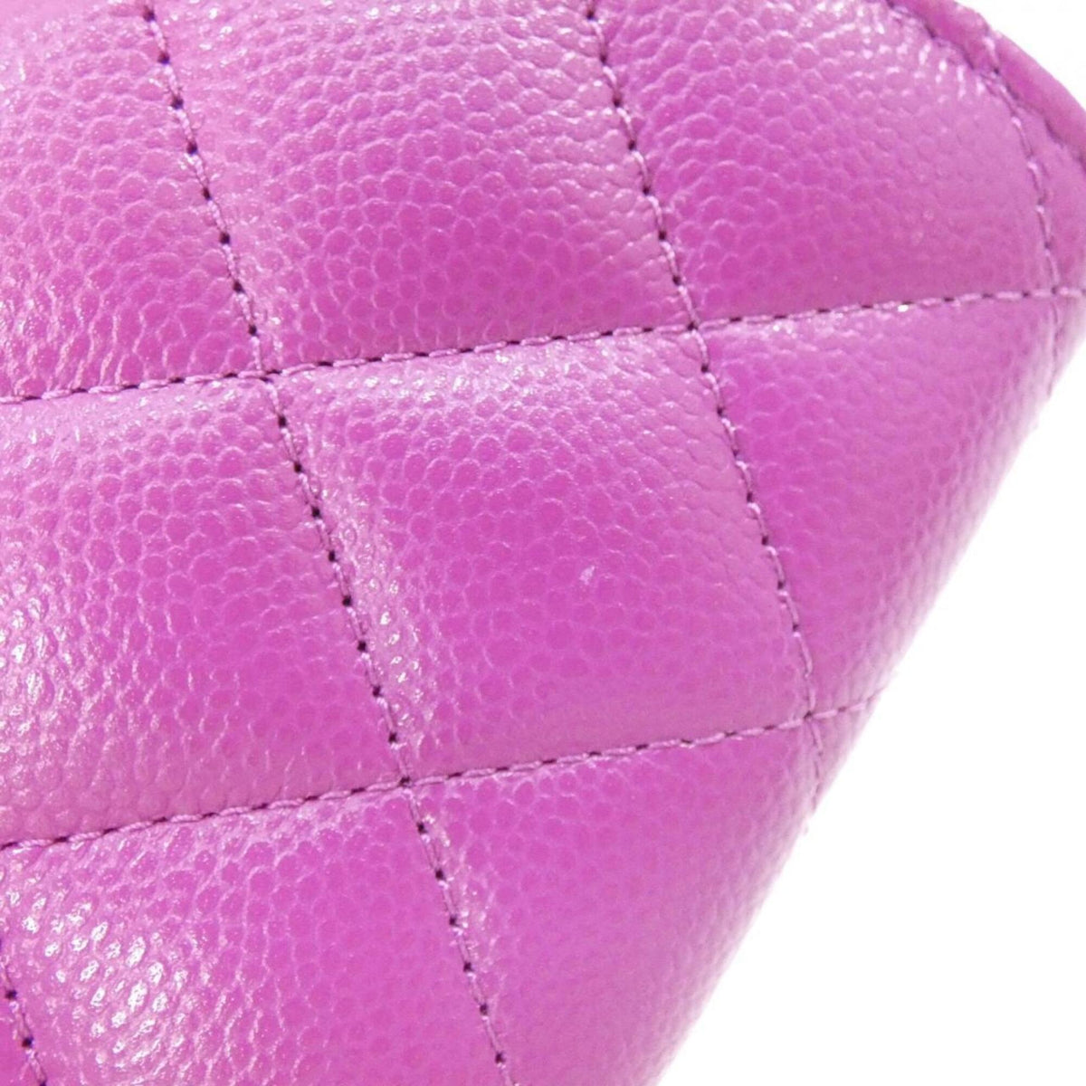 Chanel Purple Grained Calfskin Wallet (Bi-Fold) (Pre-Owned)