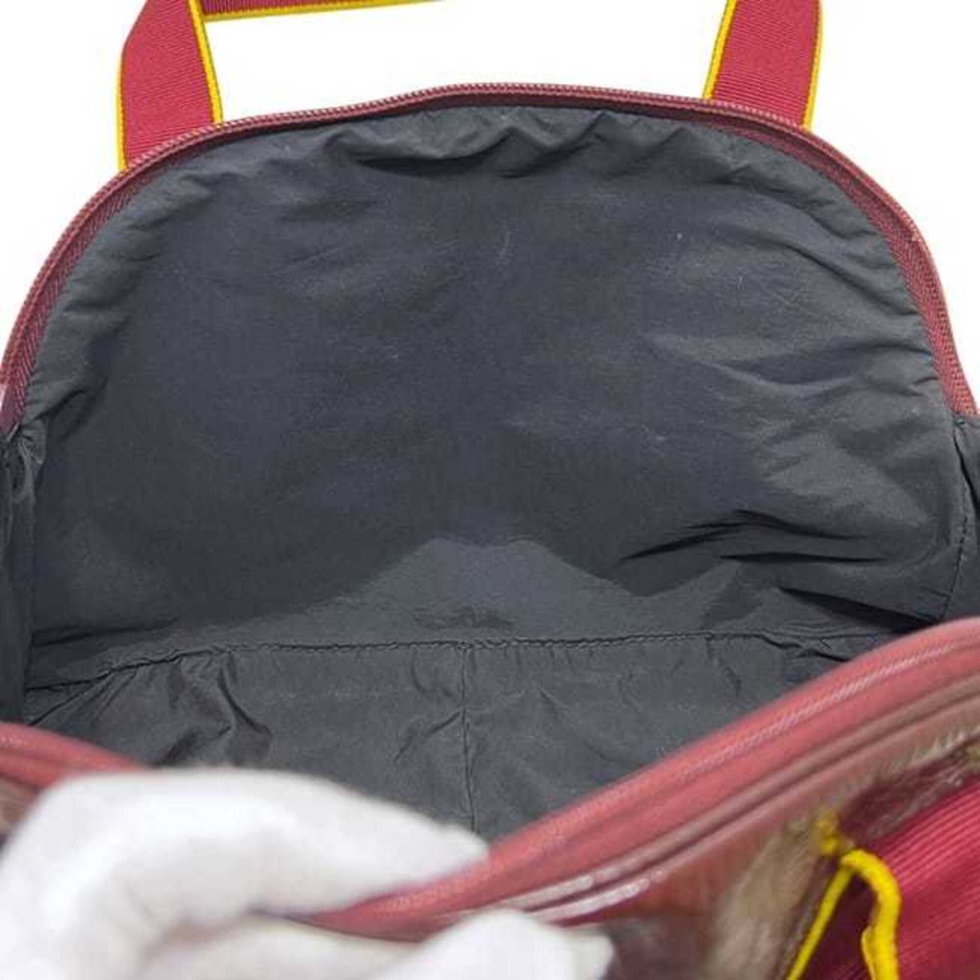 Miu Miu Bordeaux Yellow Patent Leather Boston Bag (Pre-Owned)