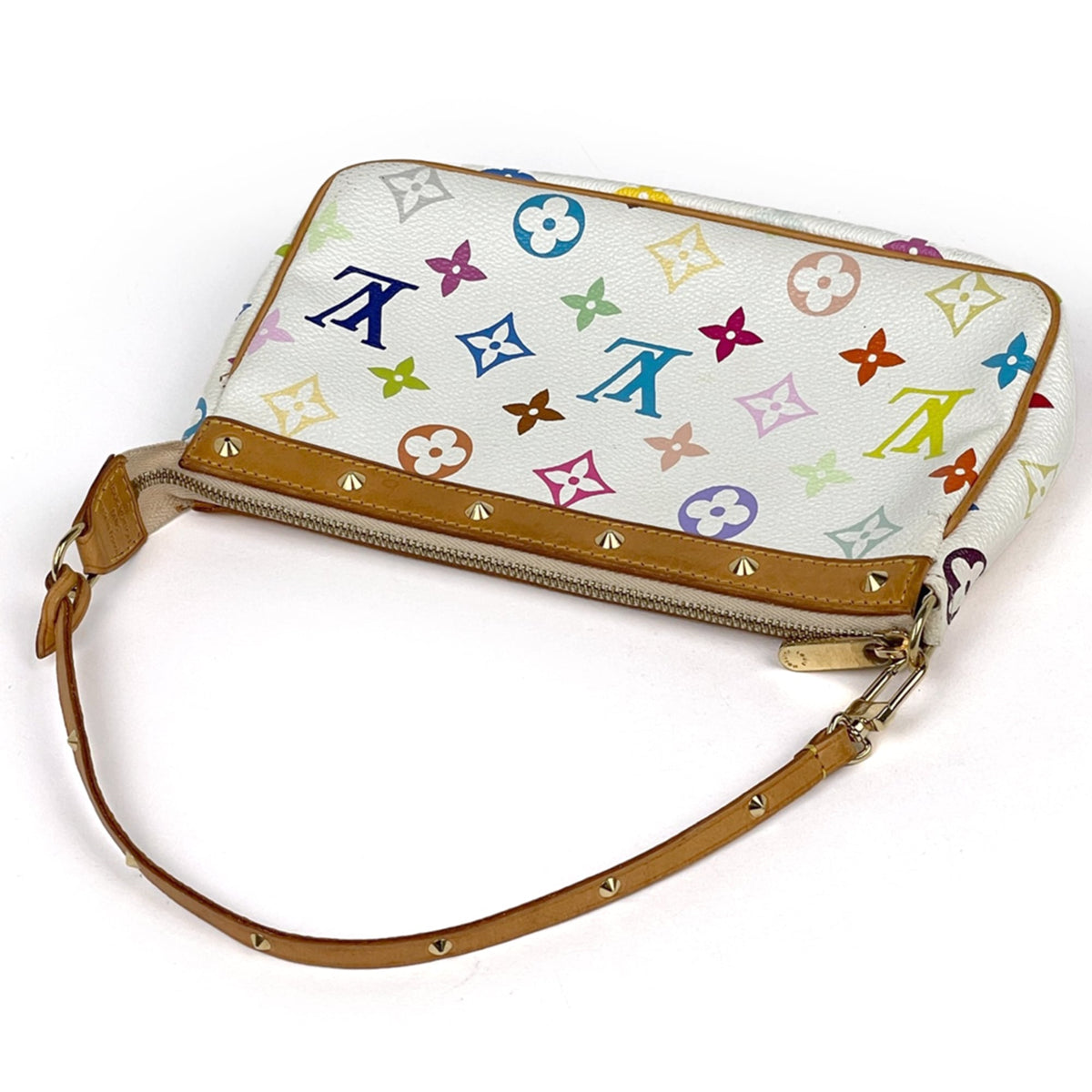 Louis Vuitton Blanc White Monogram Multicolore Pochette Pouch (Pre-Owned)