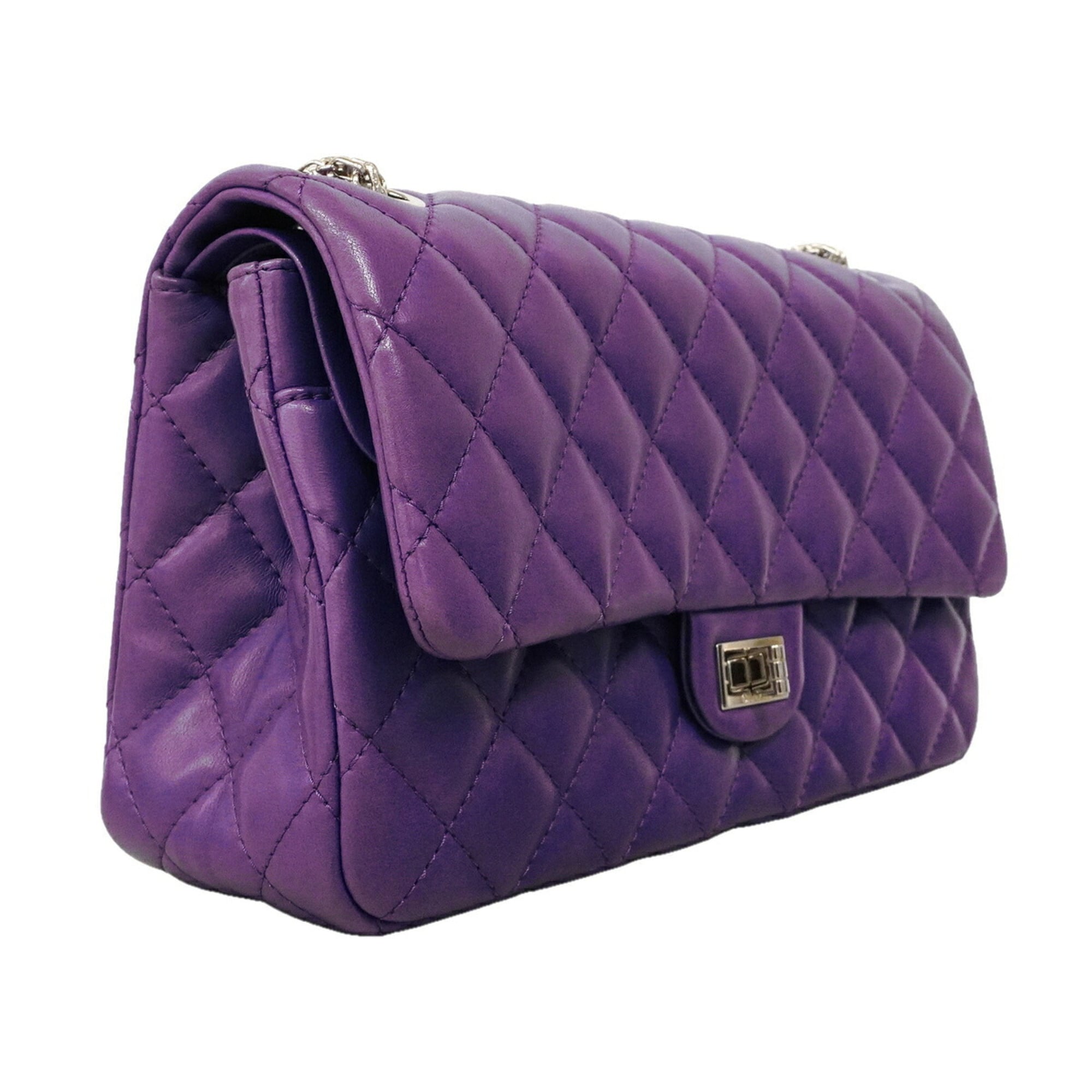 Chanel Purple Leather Shoulder Bag (Pre-Owned)