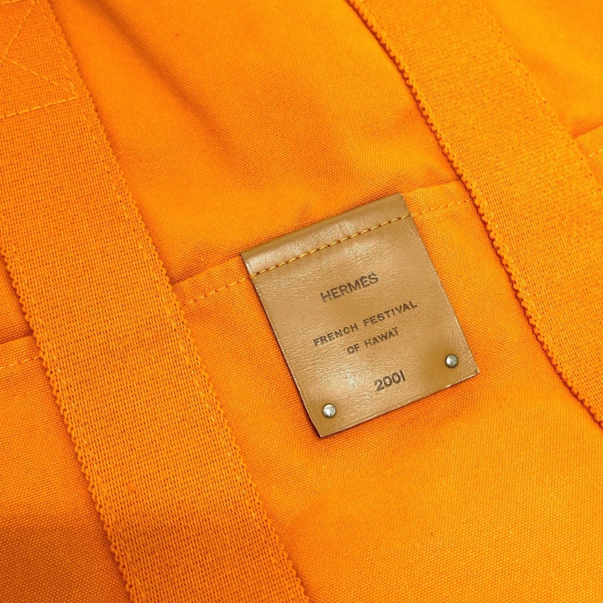 Hermes Orange Canvas Tote Bag (Pre-Owned)