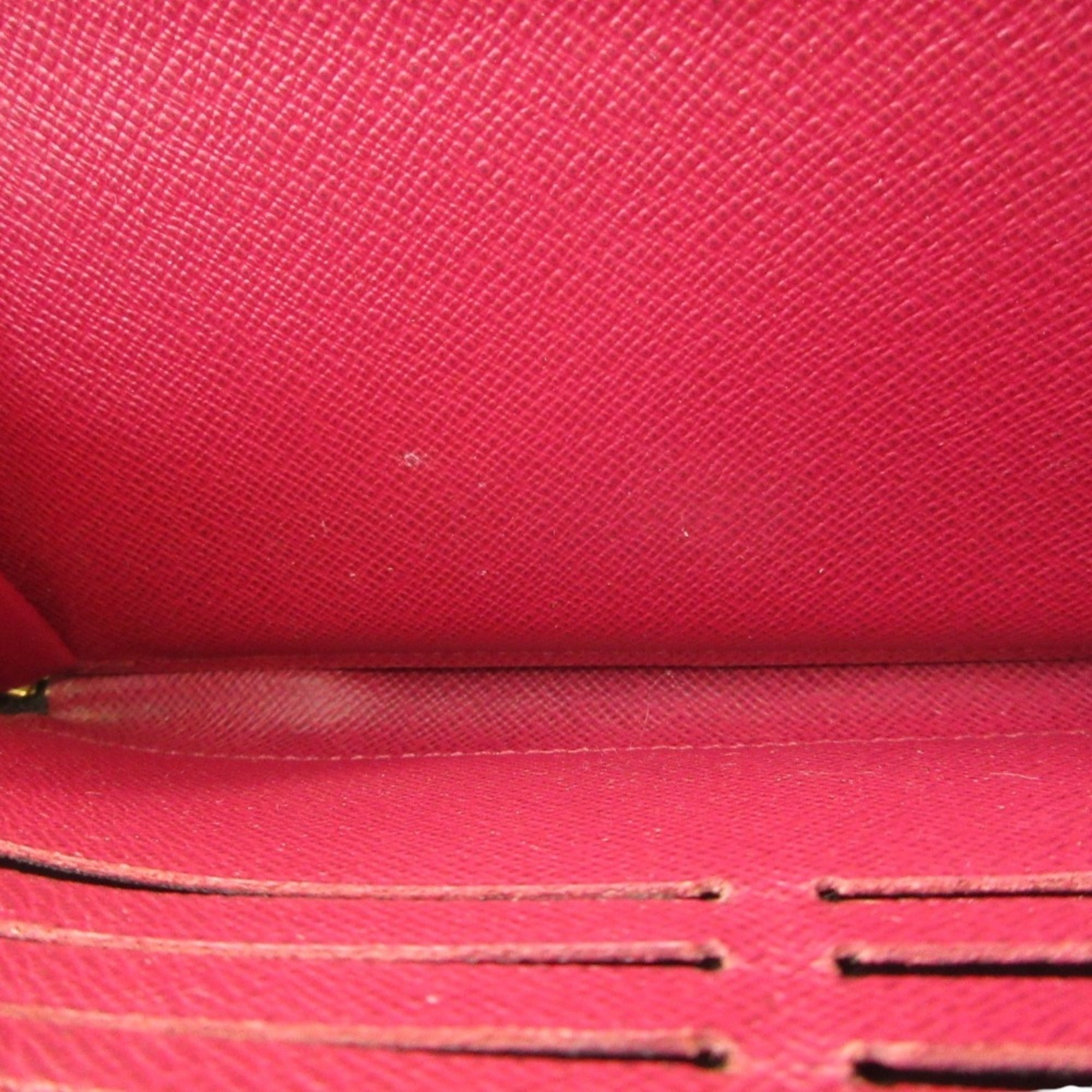 Louis Vuitton Monogram Brown Fuchsia Pink Monogram Long Wallet (Bi-Fold) (Pre-Owned)