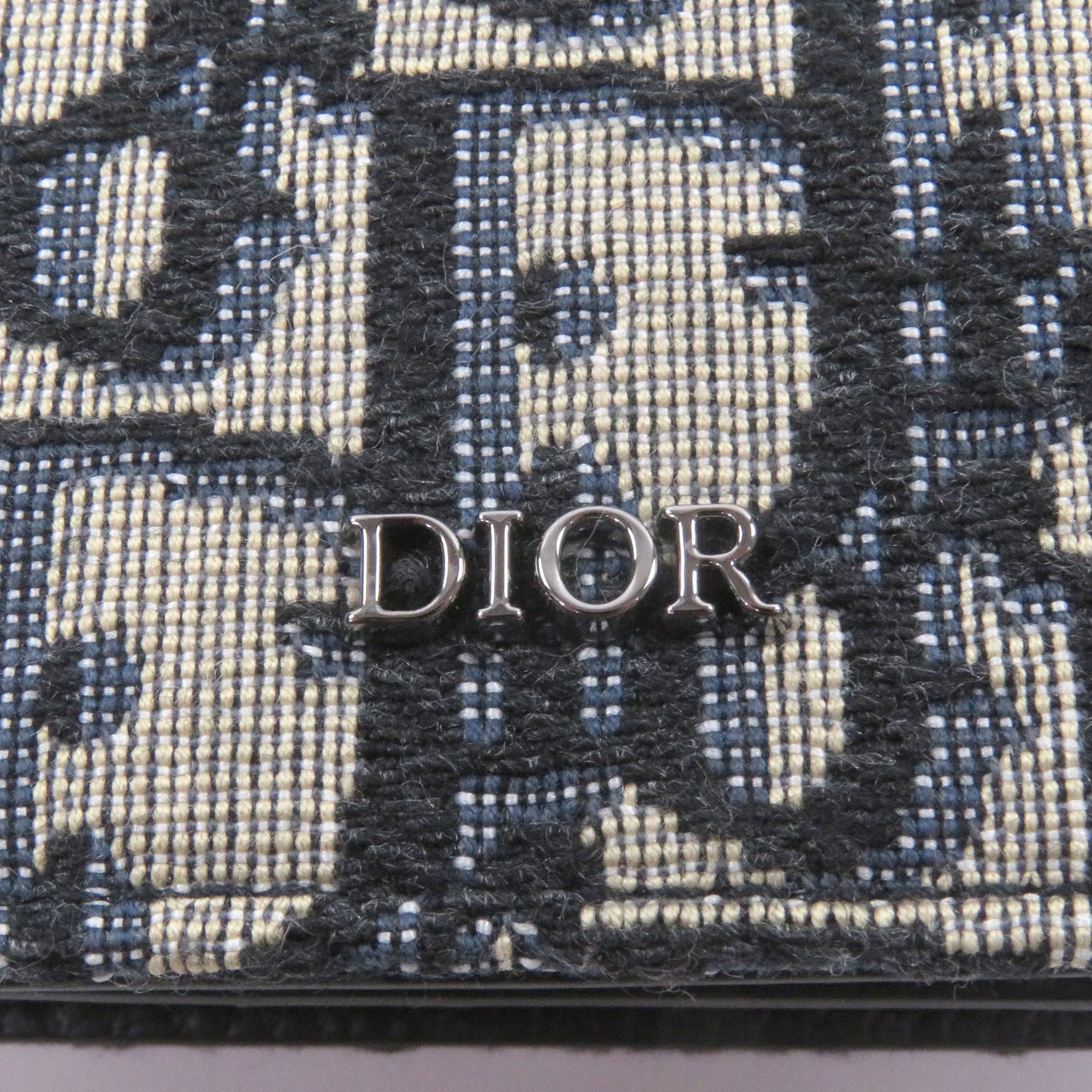 Dior Homme Beige Navy Canvas Leather Pouch (Pre-Owned)