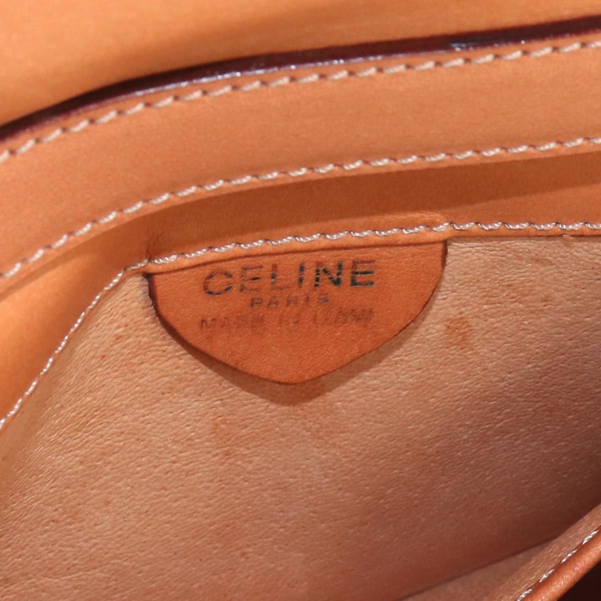 Celine Brown Leather Pvc Handbag Shoulder Bag (Pre-Owned)