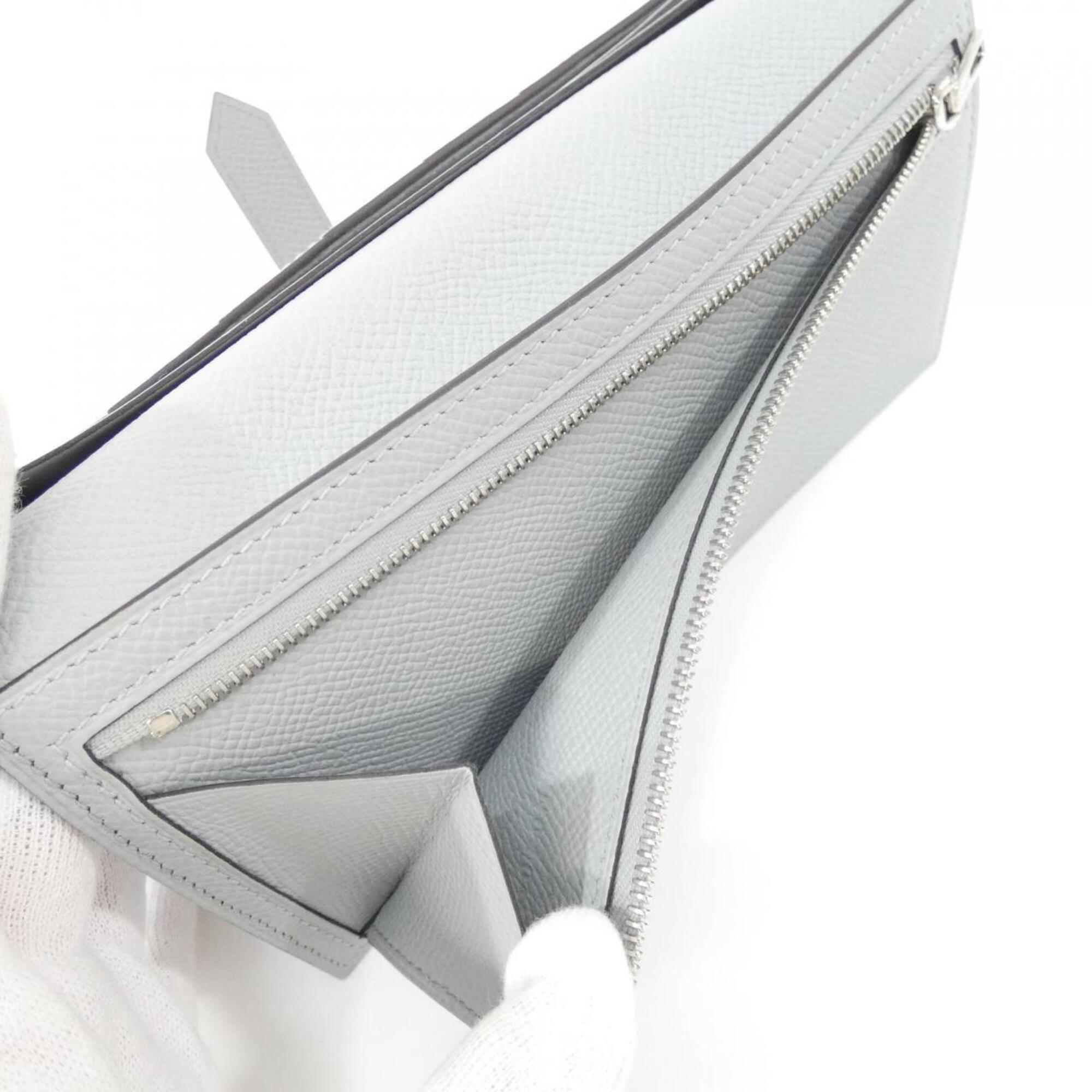 Hermes Blue Gray Epsom Leather Long Wallet (Bi-Fold) (Pre-Owned)