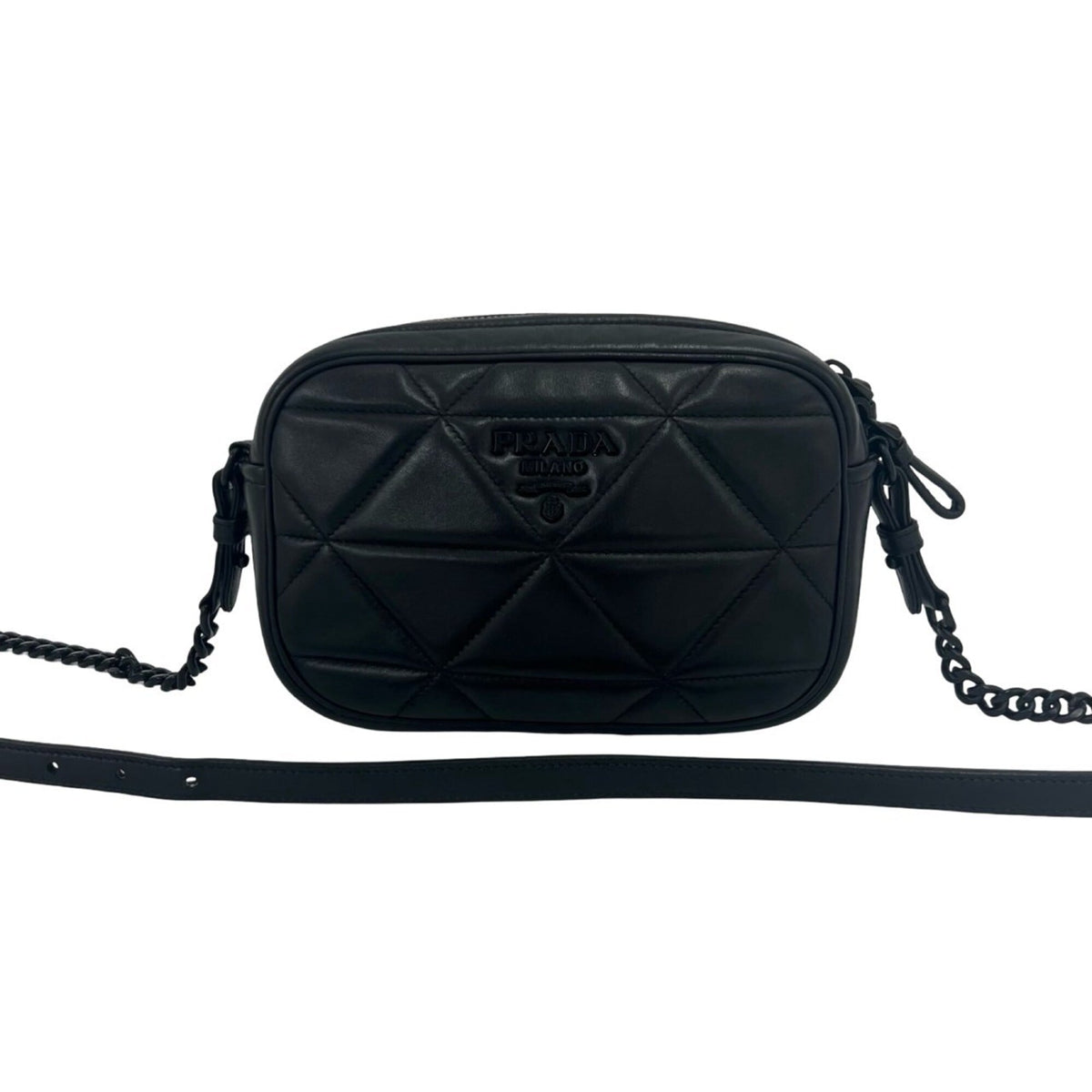 Prada Black Leather Pochette Shoulder Bag (Pre-Owned)