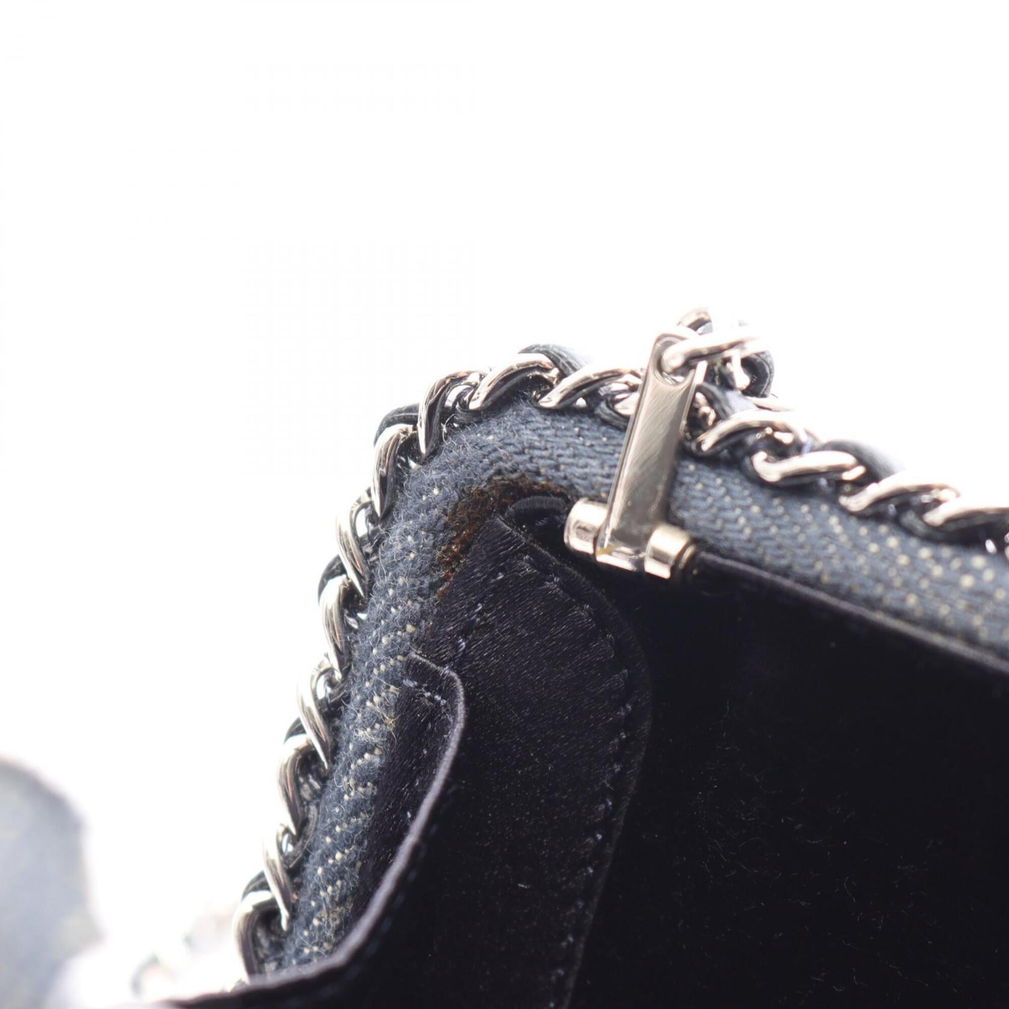 Chanel Camellia Black Navy Denim Handbag Shoulder Bag (Pre-Owned)