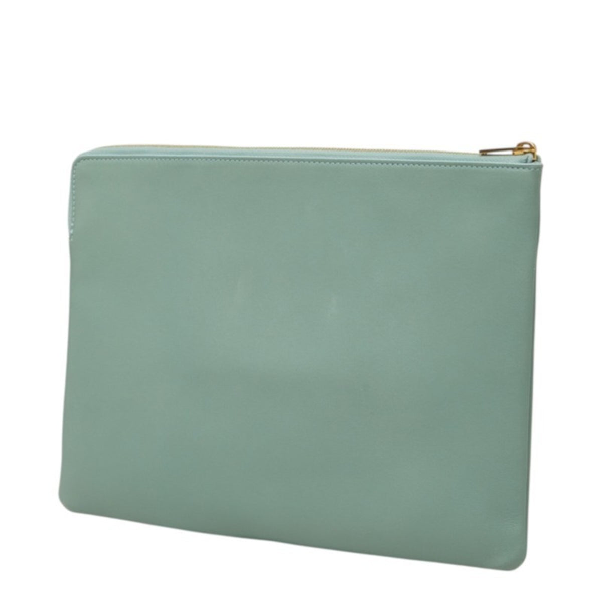 Celine Green Leather Clutch Bag Handbag (Pre-Owned)