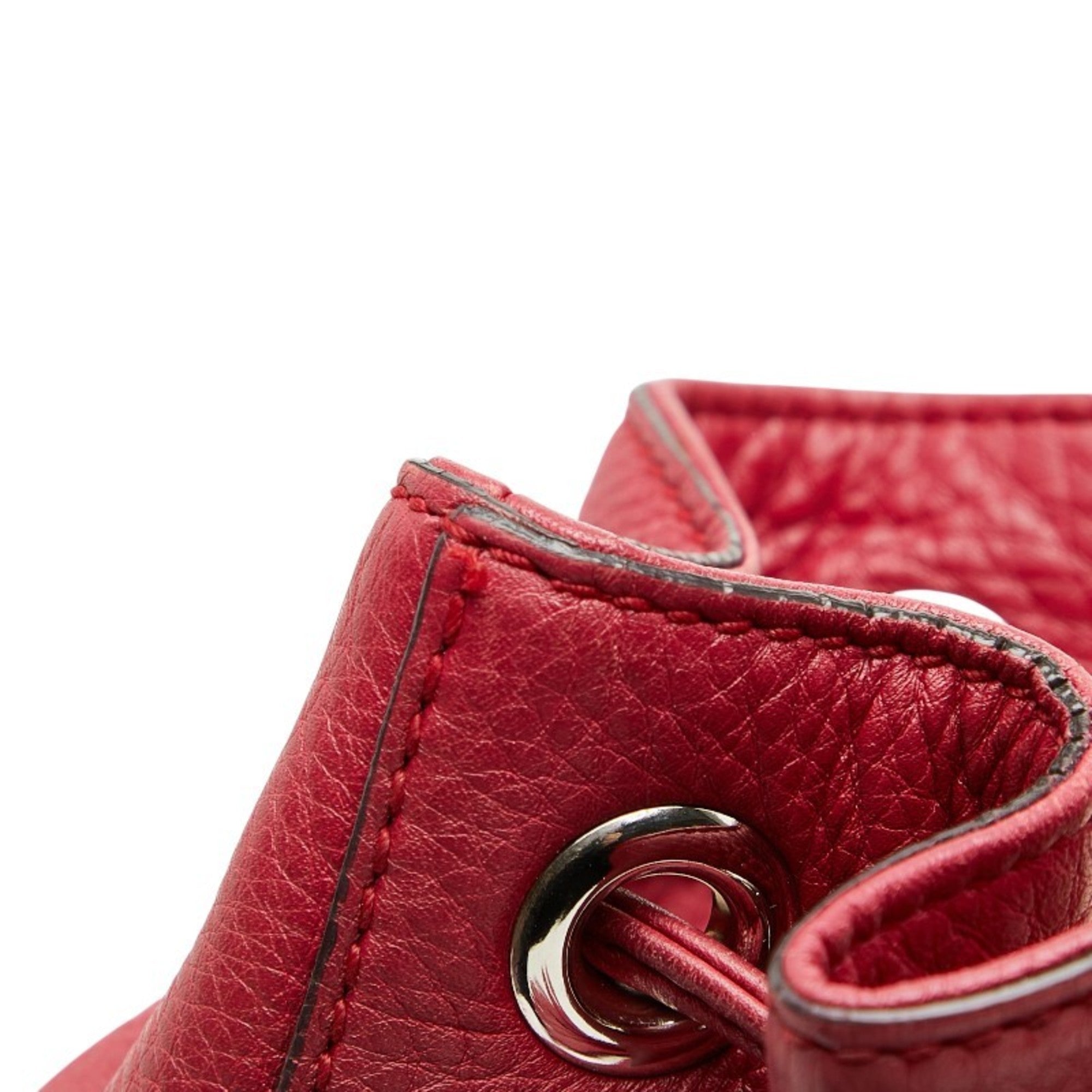 Gucci Red Color Leather Backpack (Pre-Owned)