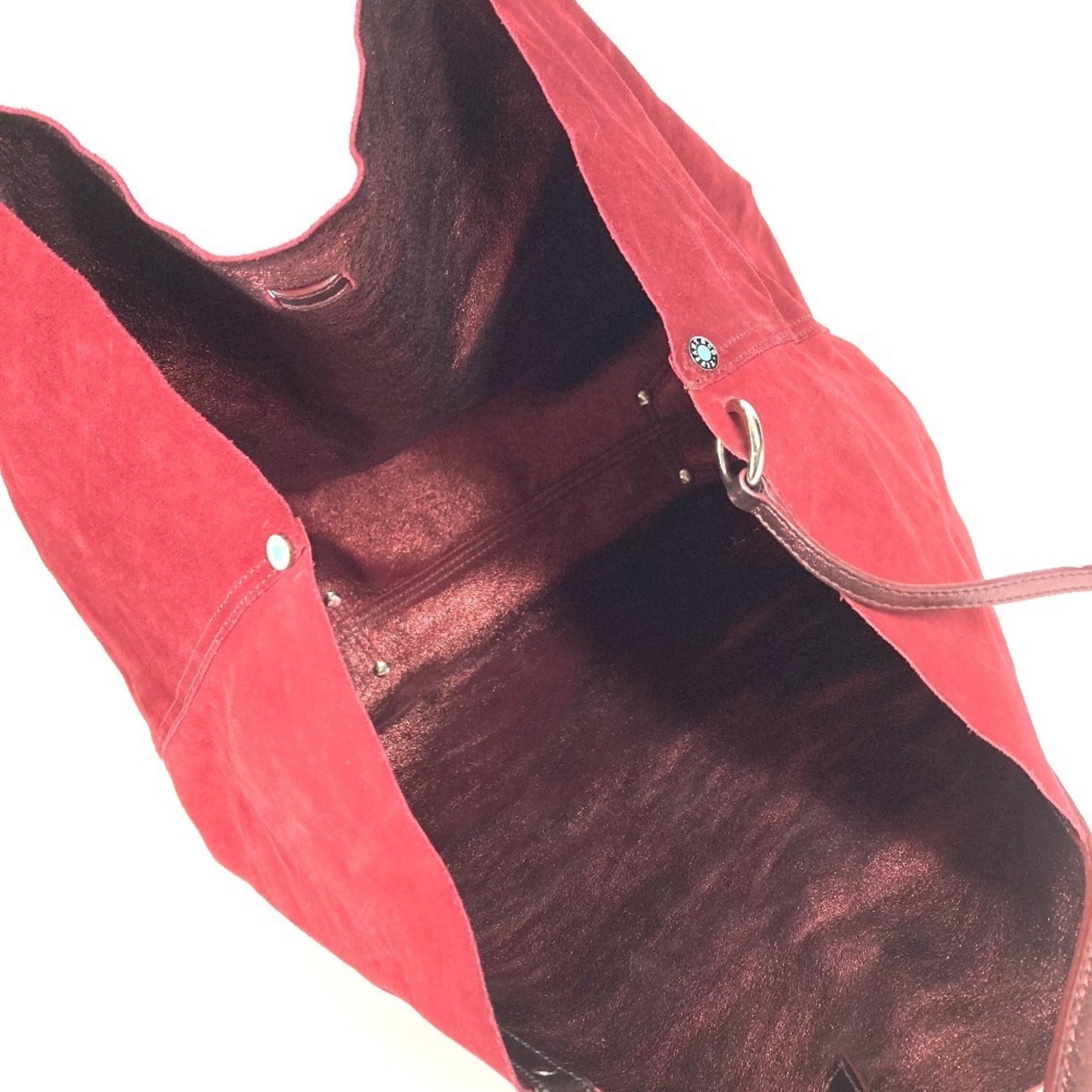Tiffany Red Color Suede Leather Shoulder Bag Tote Bag (Pre-Owned)