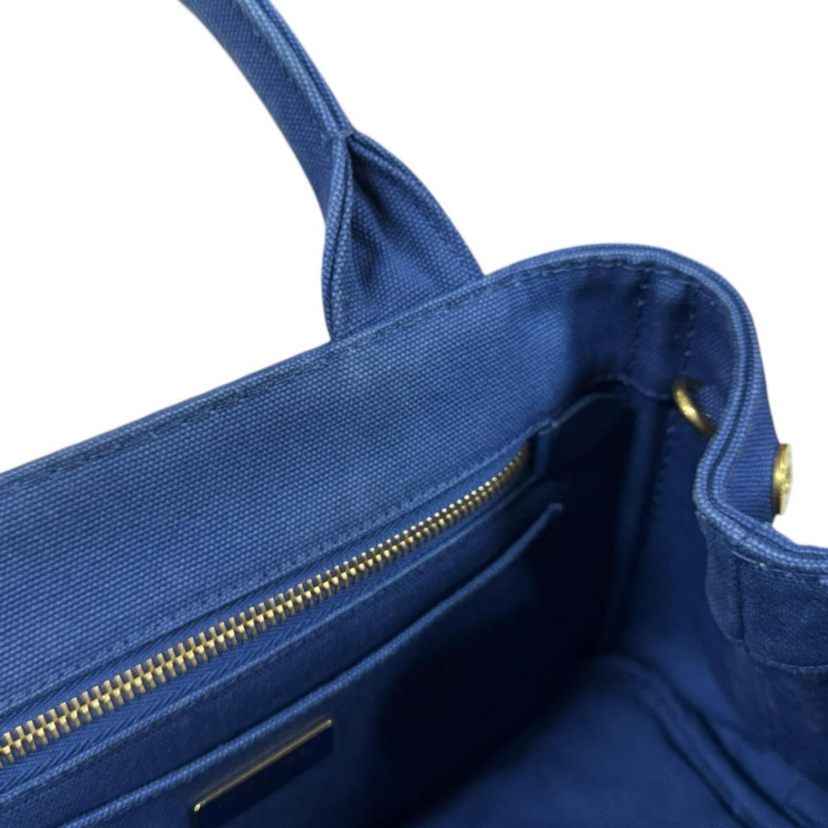 Prada Blue Canvas Shoulder Bag (Pre-Owned)