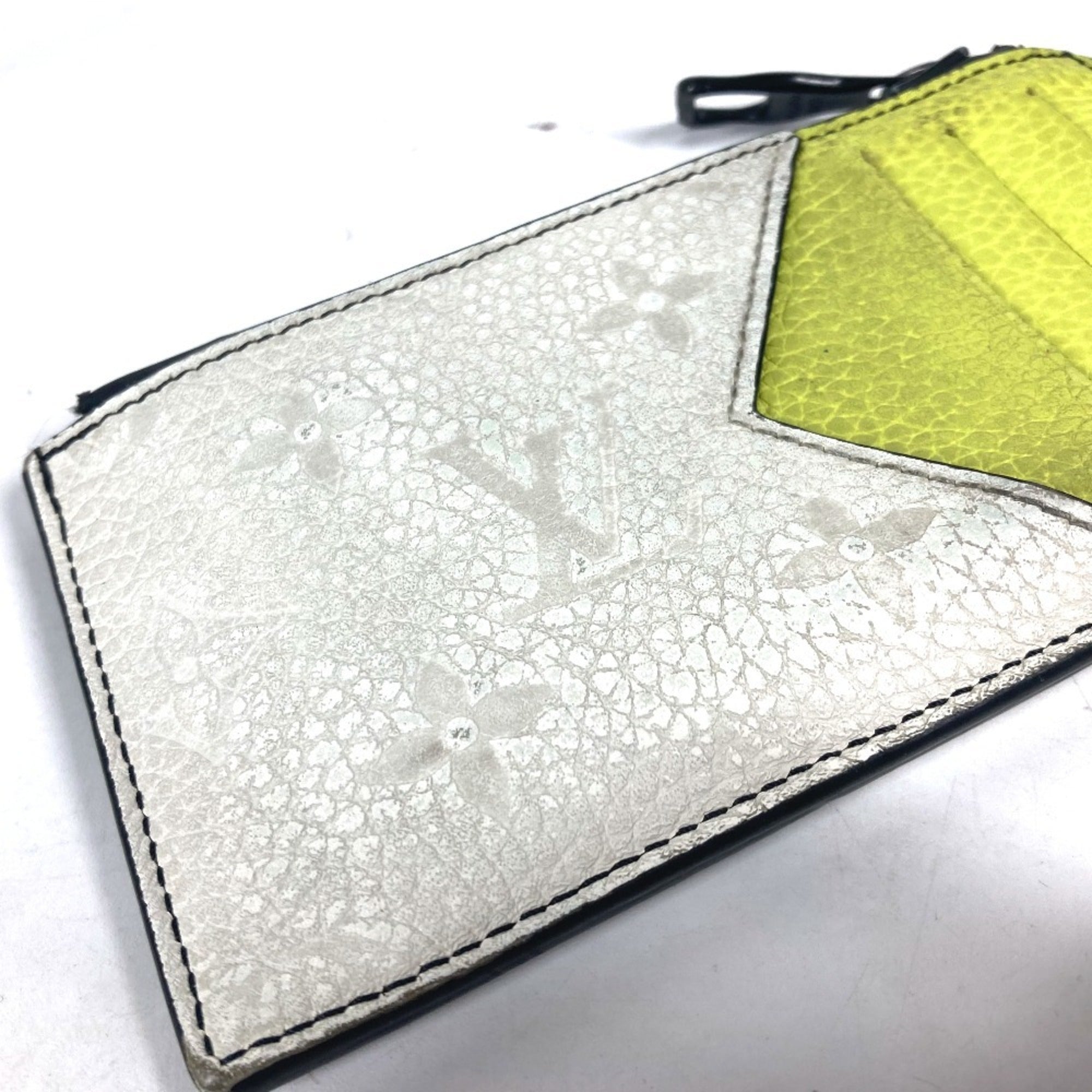 Louis Vuitton Blue Yellow Leather Coin Purse/Coin Case (Pre-Owned)
