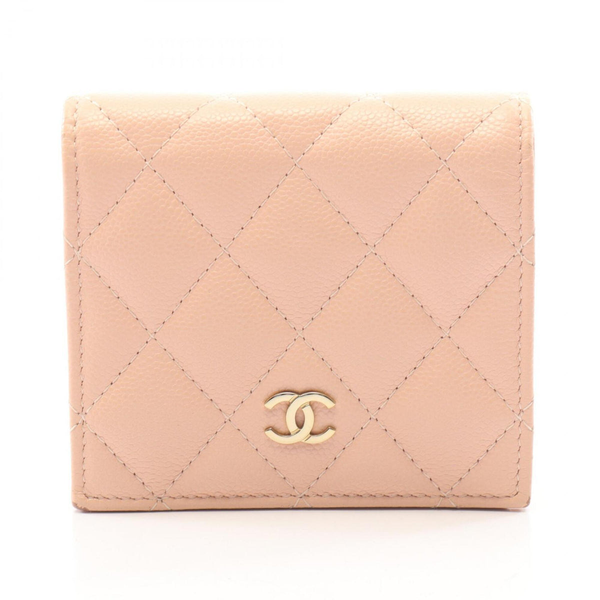 Chanel Pink Grained Calfskin Wallet (Bi-Fold) (Pre-Owned)