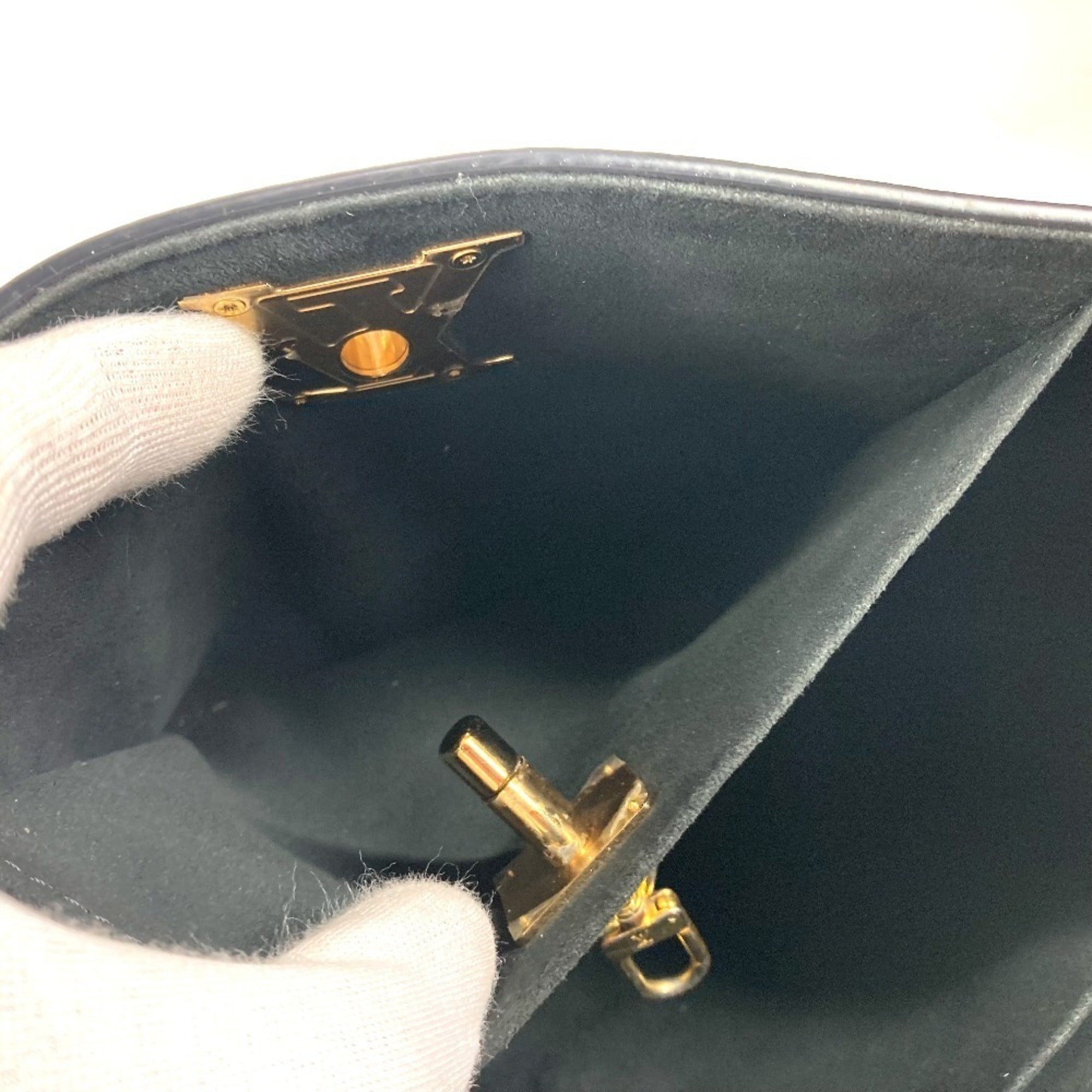 Louis Vuitton Black Noir Leather Handbag Shoulder Bag Tote Bag (Pre-Owned)