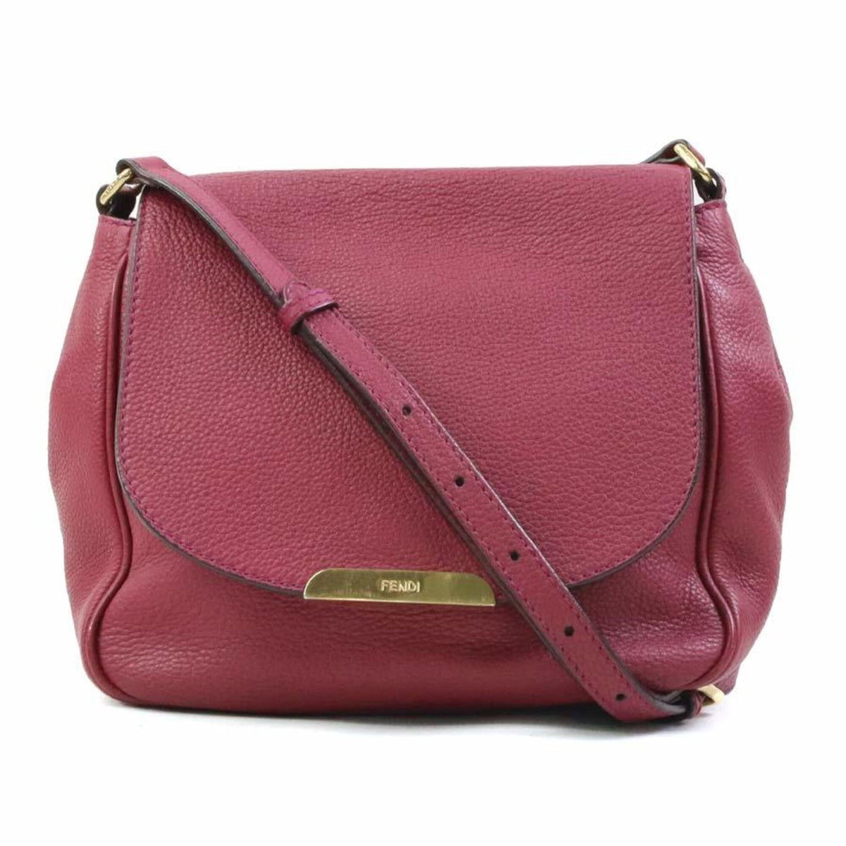 Fendi Bordeaux Leather Shoulder Bag (Pre-Owned)