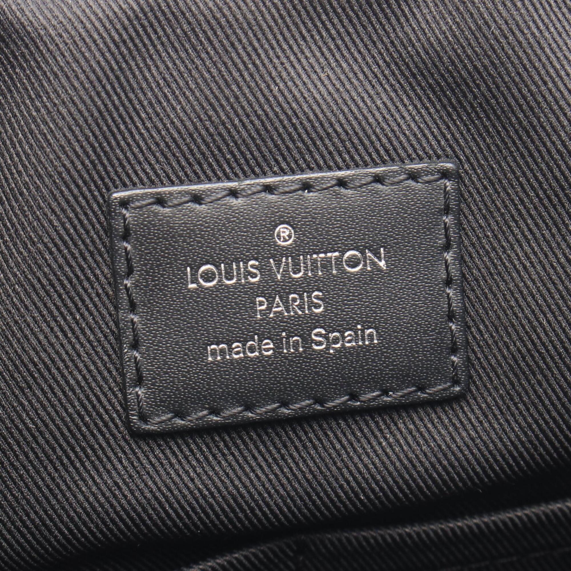 Louis Vuitton Black Coated Canvas Leather Handbag Shoulder Bag (Pre-Owned)