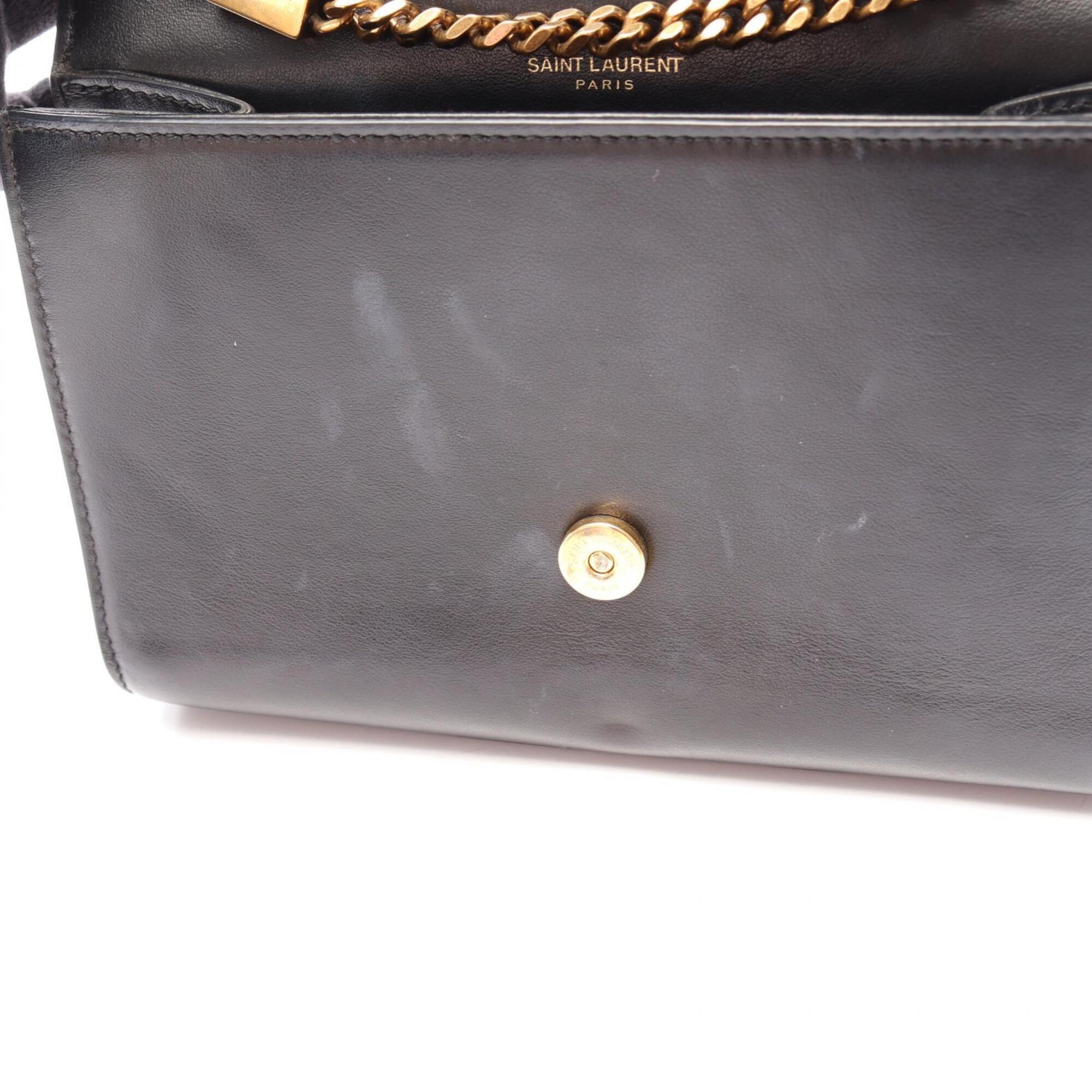 Yves Saint Laurent Black Leather Handbag Shoulder Bag (Pre-Owned)
