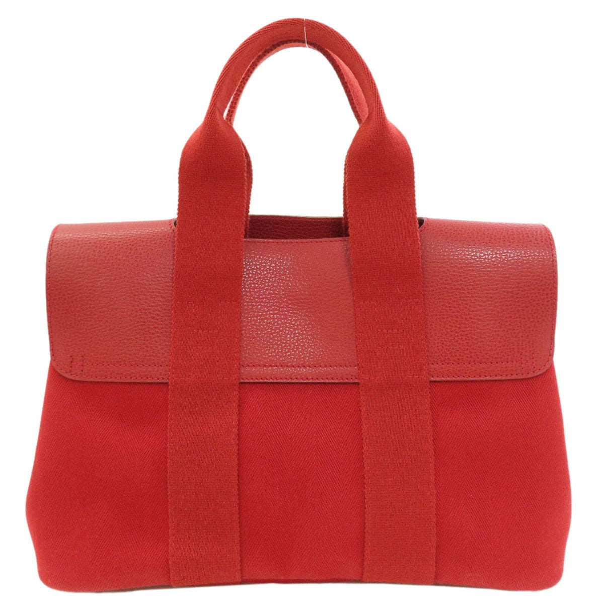 Hermes Red Color Canvas Tote Bag (Pre-Owned)