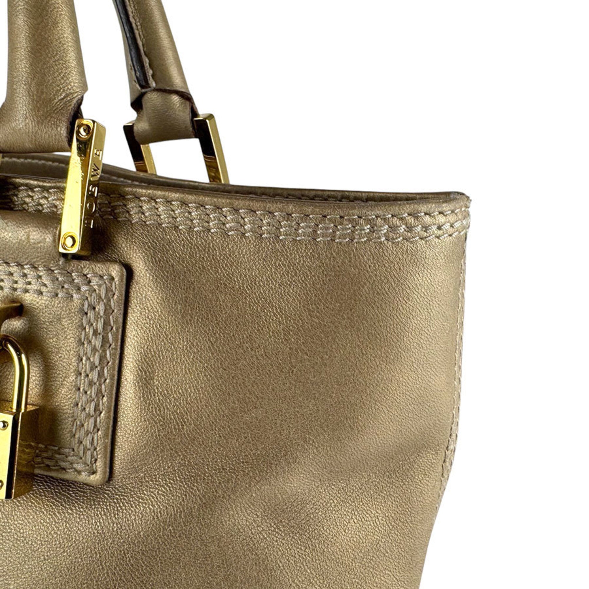 Loewe Gold Leather Handbag (Pre-Owned)