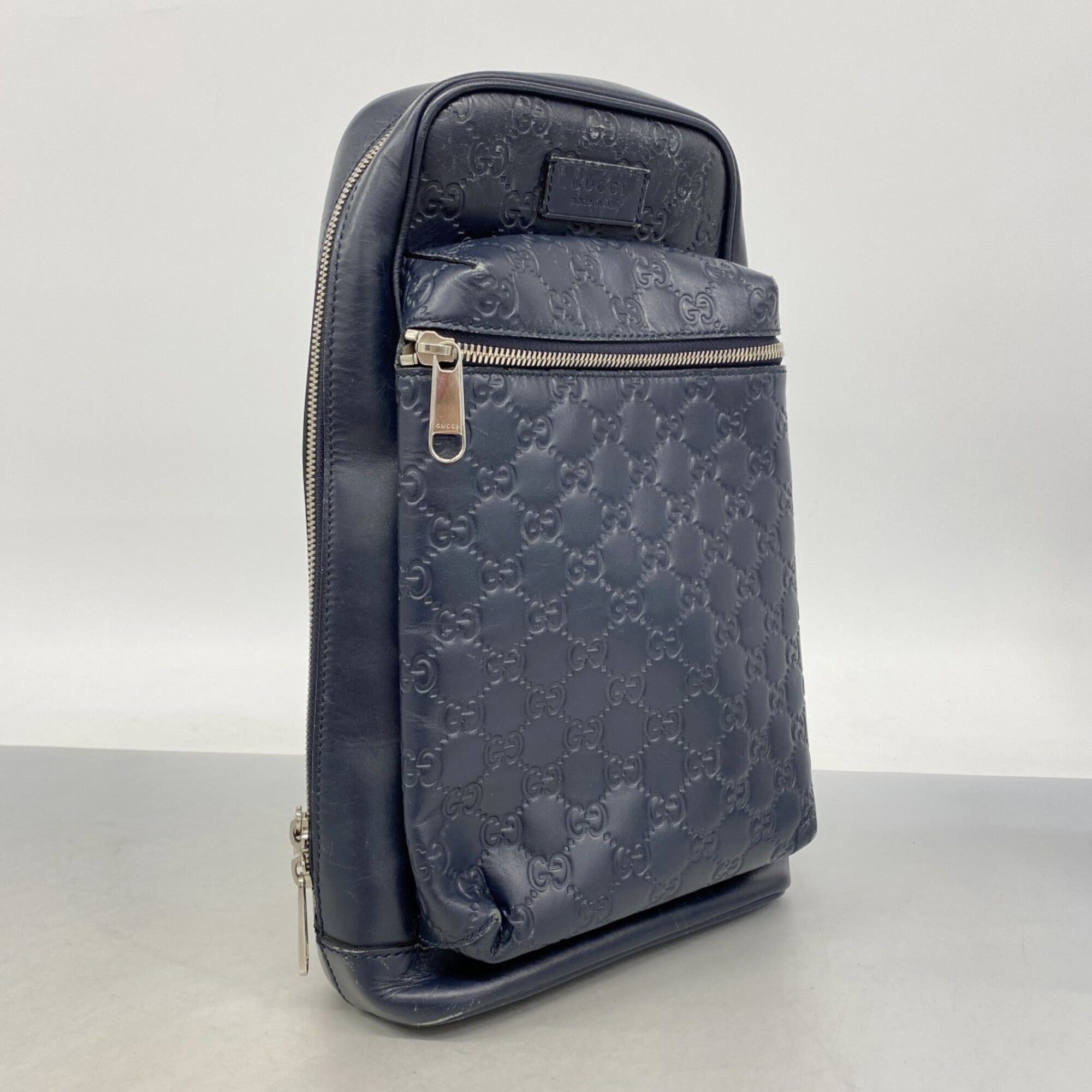 Gucci Navy Leather Sling Bag (Pre-Owned)