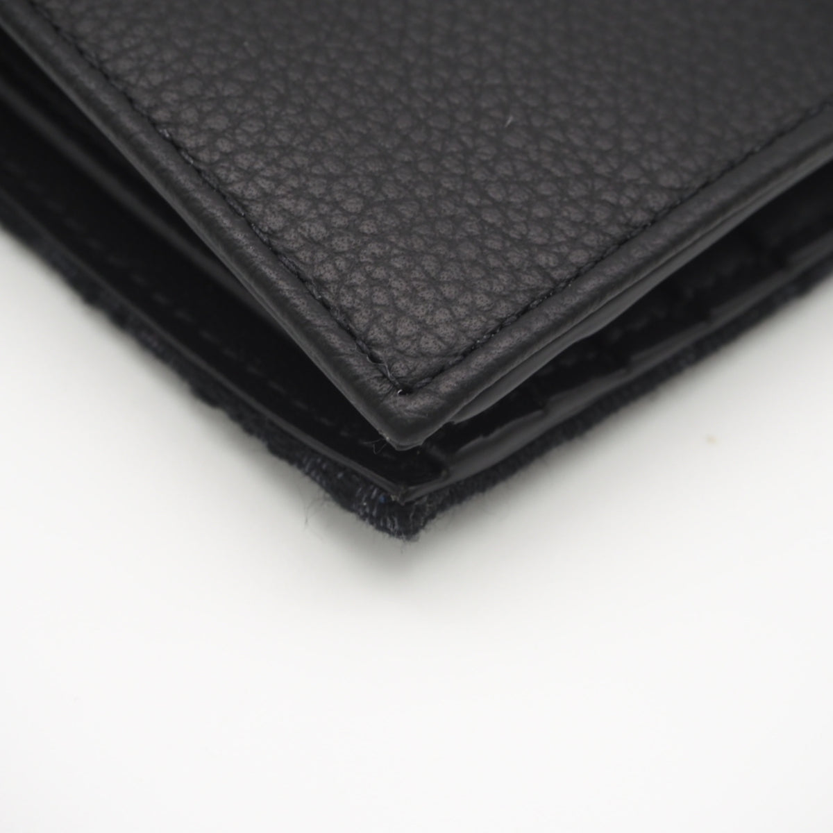 Christian Dior Navy Black Canvas Leather Wallet (Bi-Fold) (Pre-Owned)