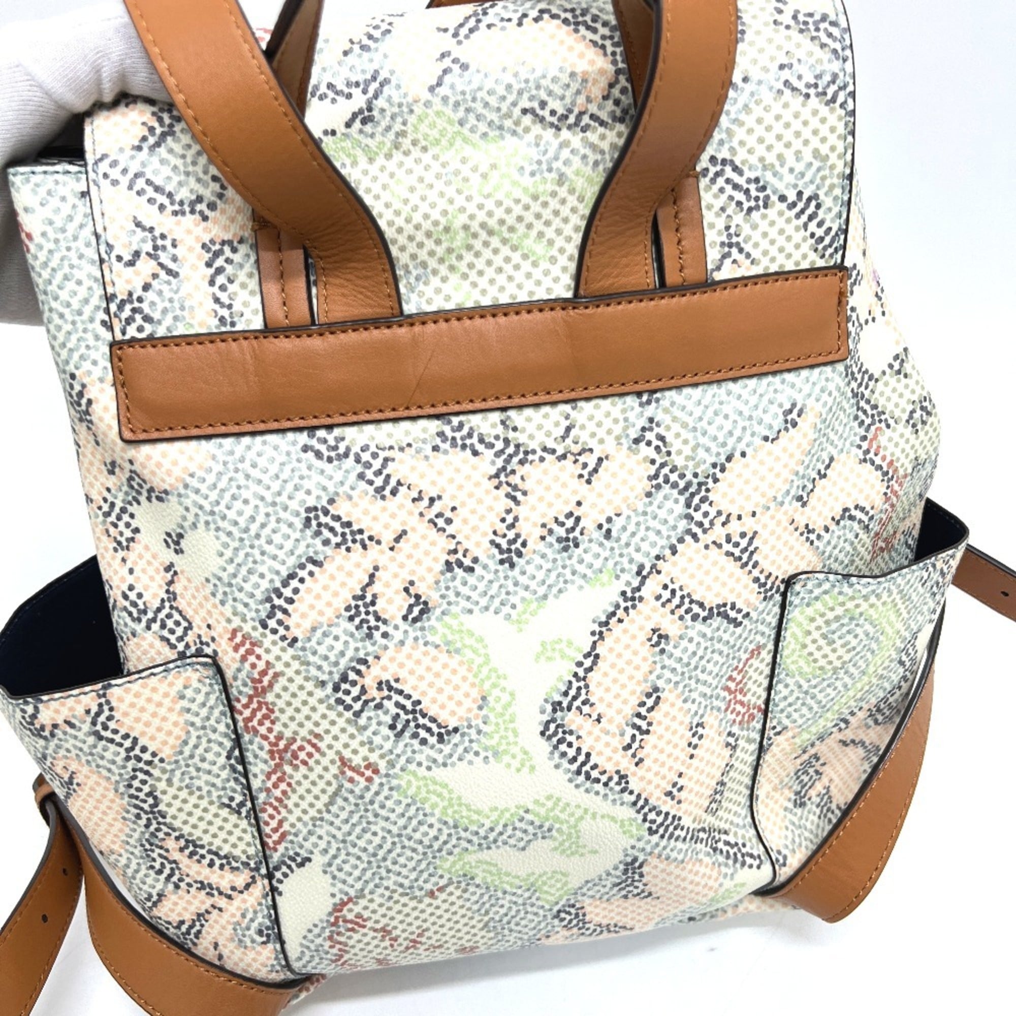 Tory Burch Multi-Color Pvc Leather Backpack Handbag (Pre-Owned)