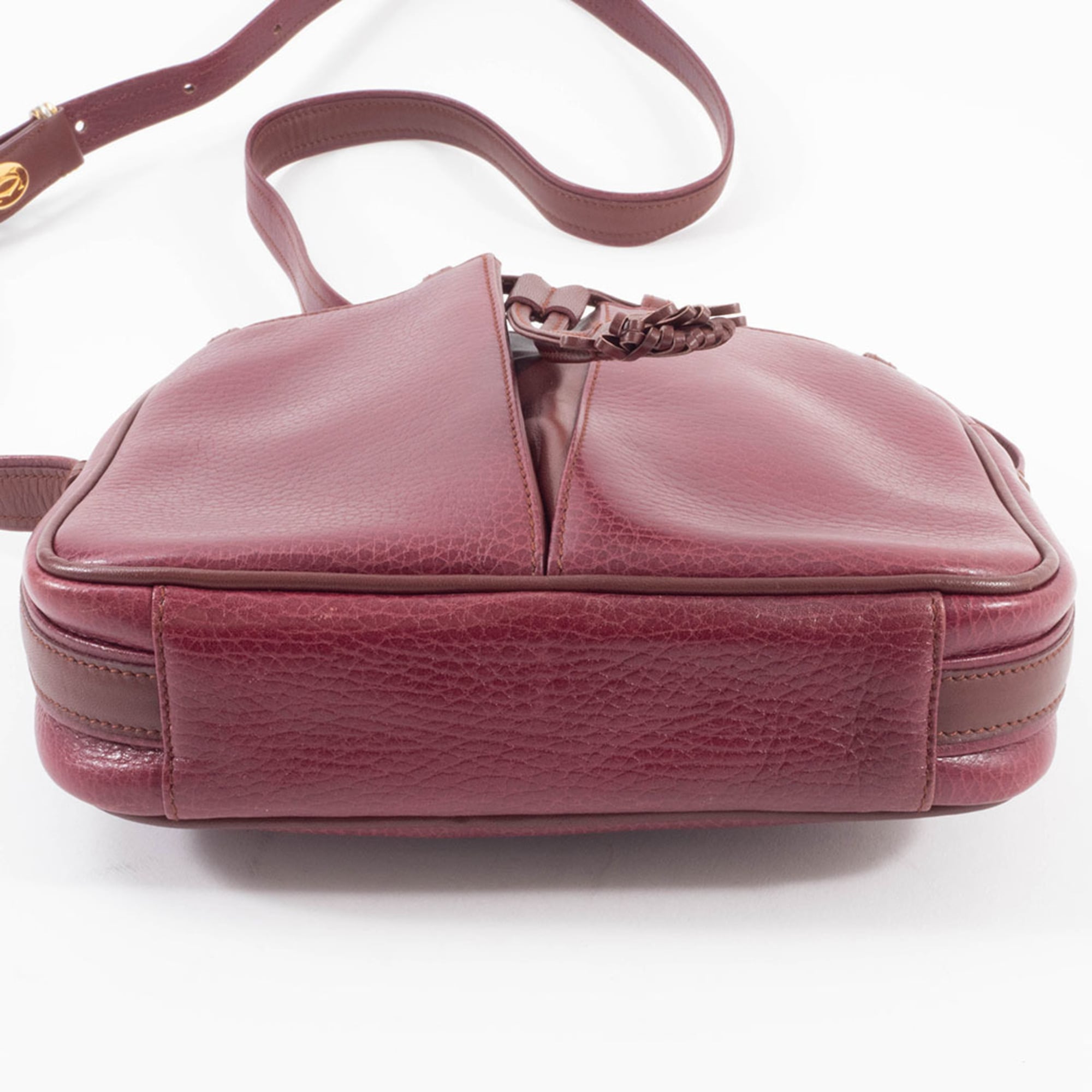 Cartier Must Bordeaux Leather Pochette Shoulder Bag (Pre-Owned)