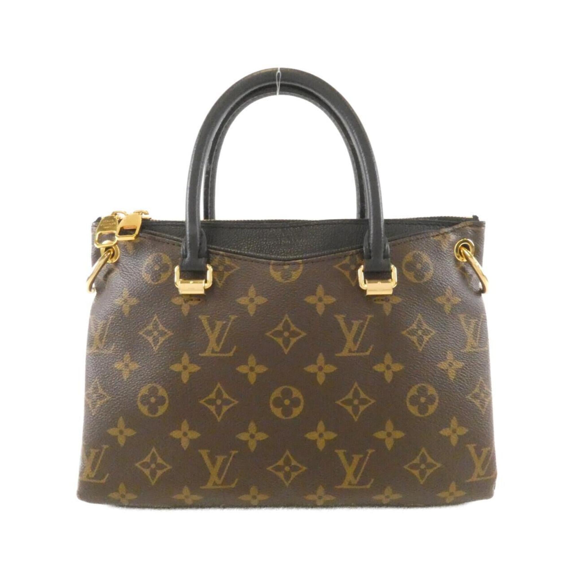 Louis Vuitton Black Marron Coated Canvas Leather Handbag (Pre-Owned)