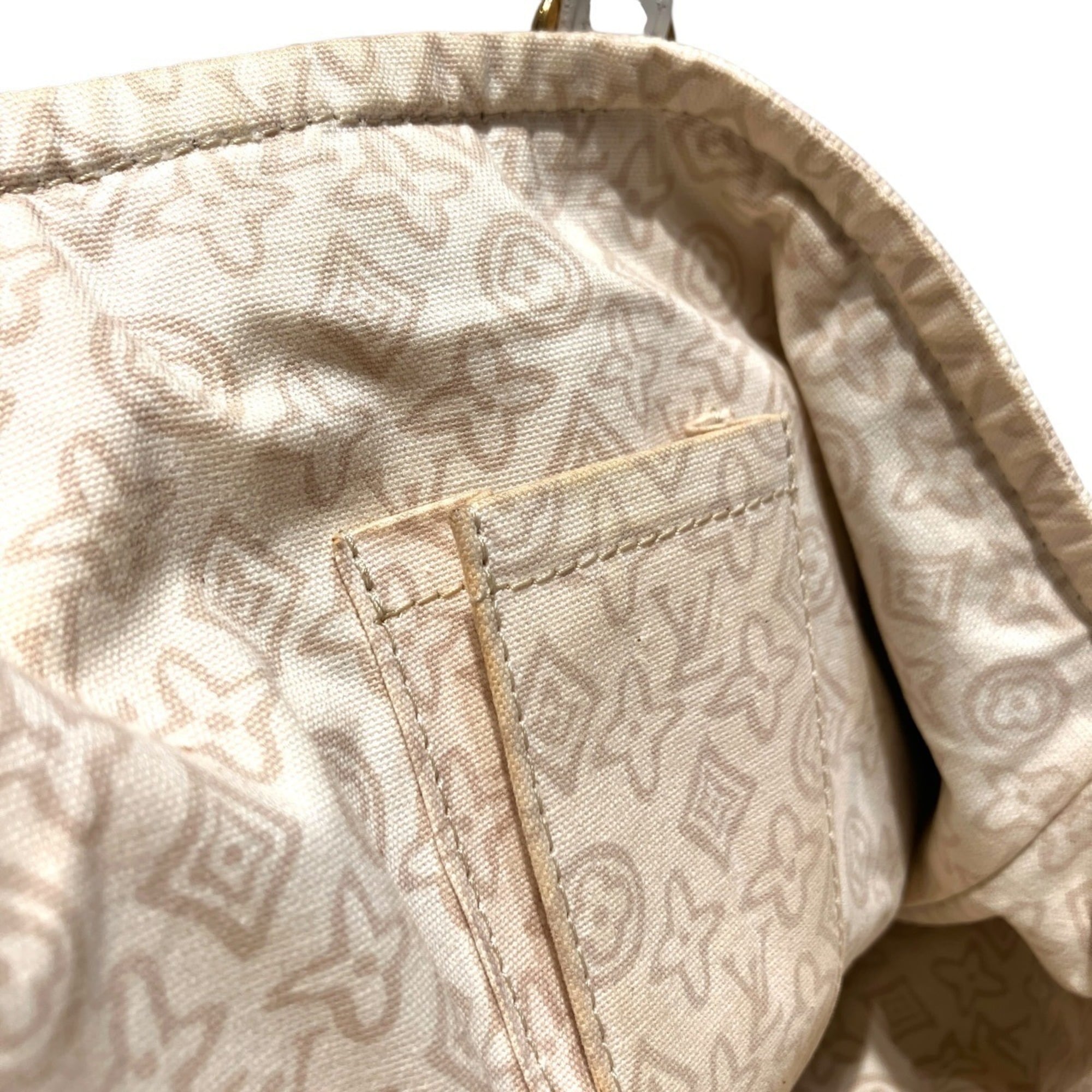 Louis Vuitton Beige Canvas Leather Tote Bag (Pre-Owned)