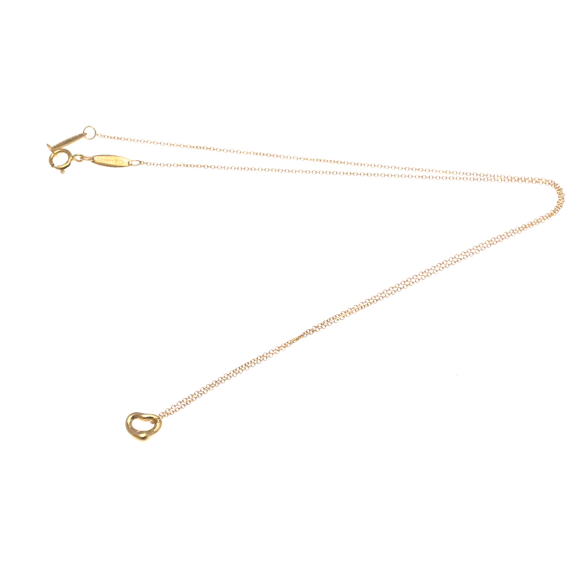 Tiffany & Co. Elsa Peretti Open Heart Pendant Necklace 18K Rose Gold Gold Pink_Gold Necklace Jewelry (Pre-Owned)