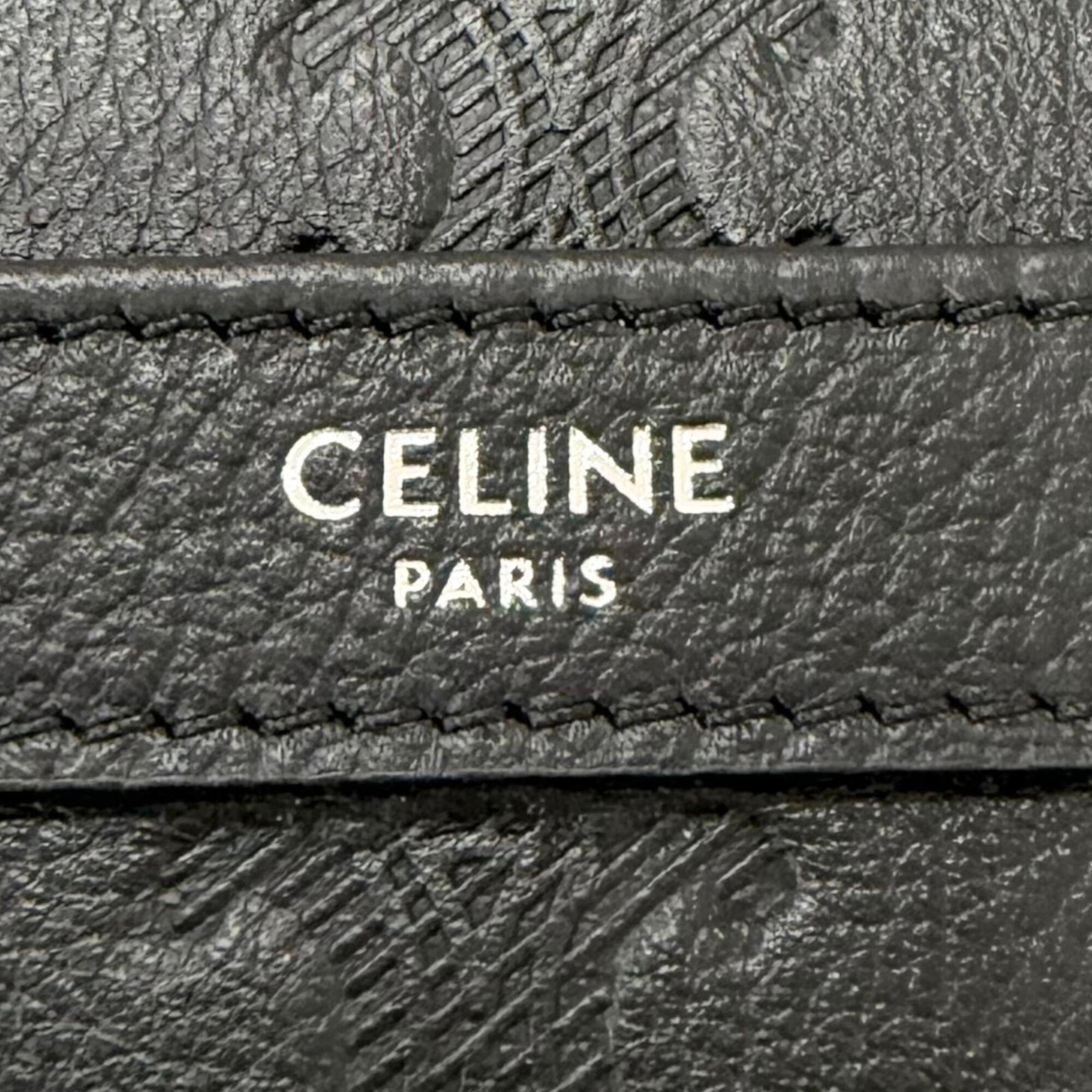 Celine Black Leather Messenger Bag Shoulder Bag (Pre-Owned)