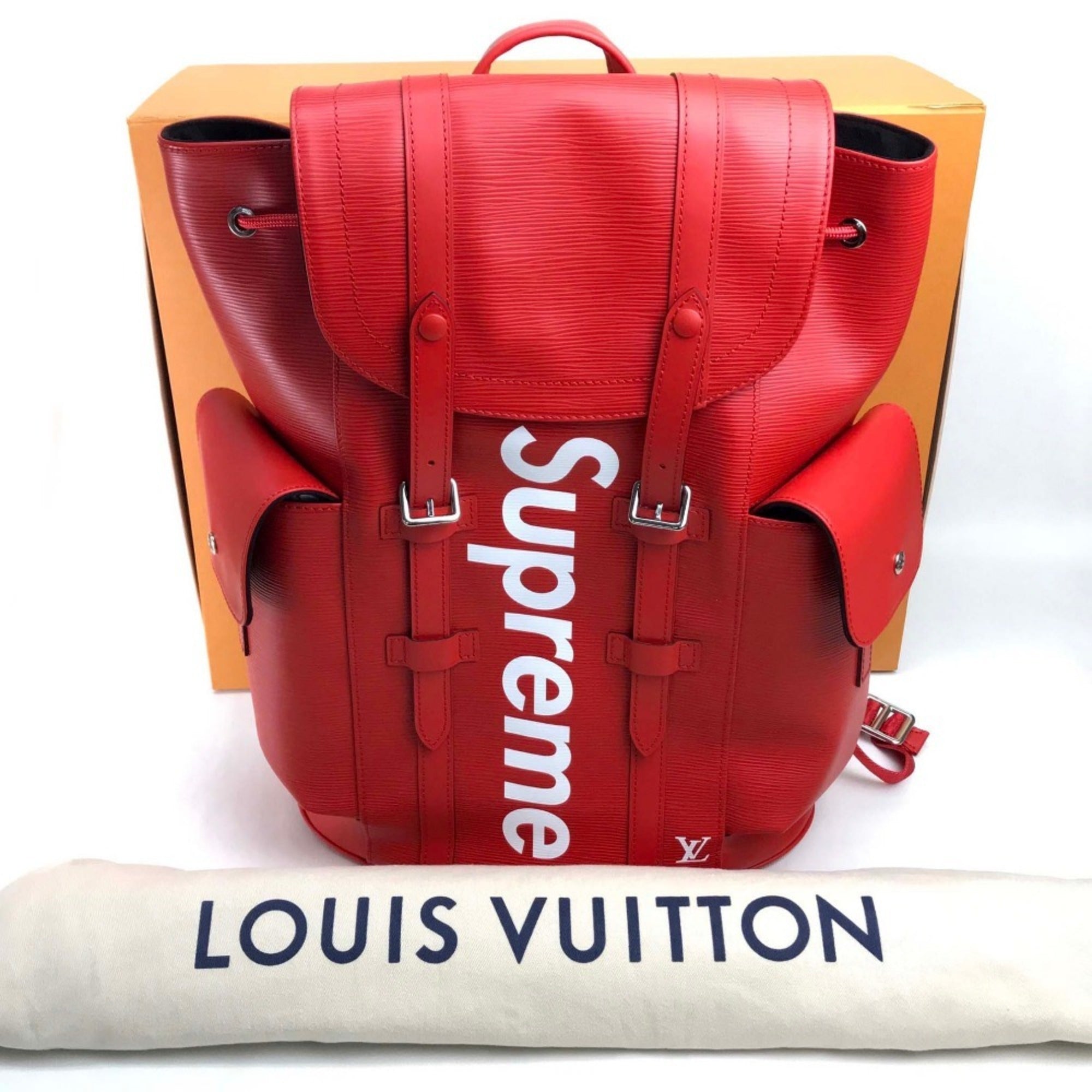Louis Vuitton Red Color Epi Leather Backpack (Pre-Owned)