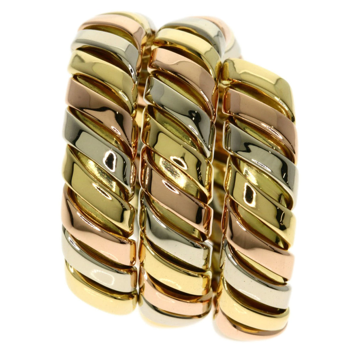 Bvlgari Yellow Gold (18K) Pink Gold (18K) White Gold (18K) Band Ring (Pre-Owned)