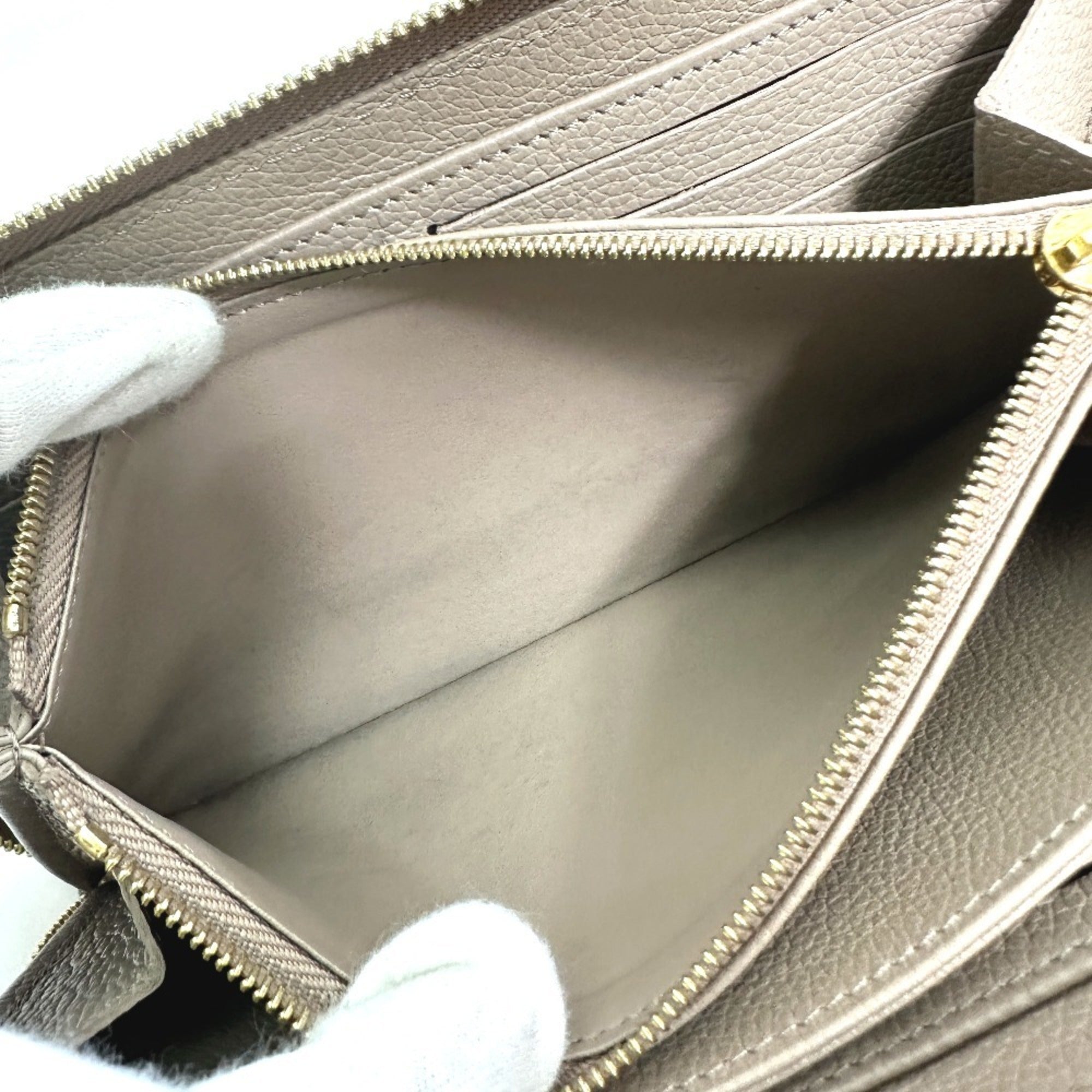 Louis Vuitton Monogram Empreinte Beige Tourterelle Monogram Empreinte Long Wallet (Bi-Fold) (Pre-Owned)