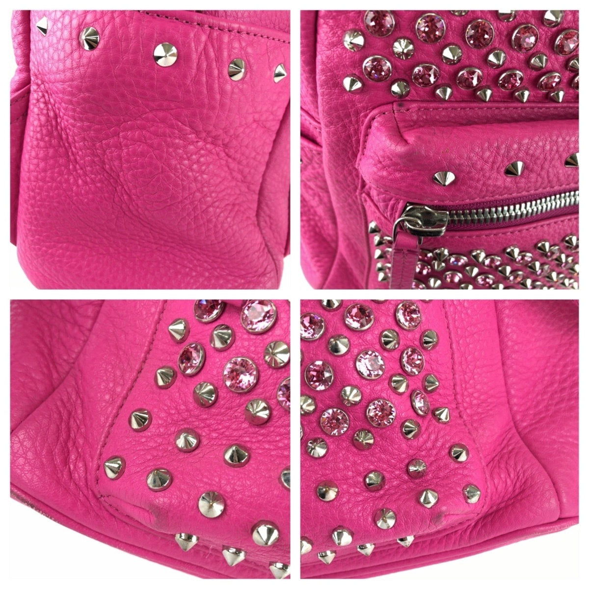 Mcm Pink Leather Rhinestone Backpack (Pre-Owned)