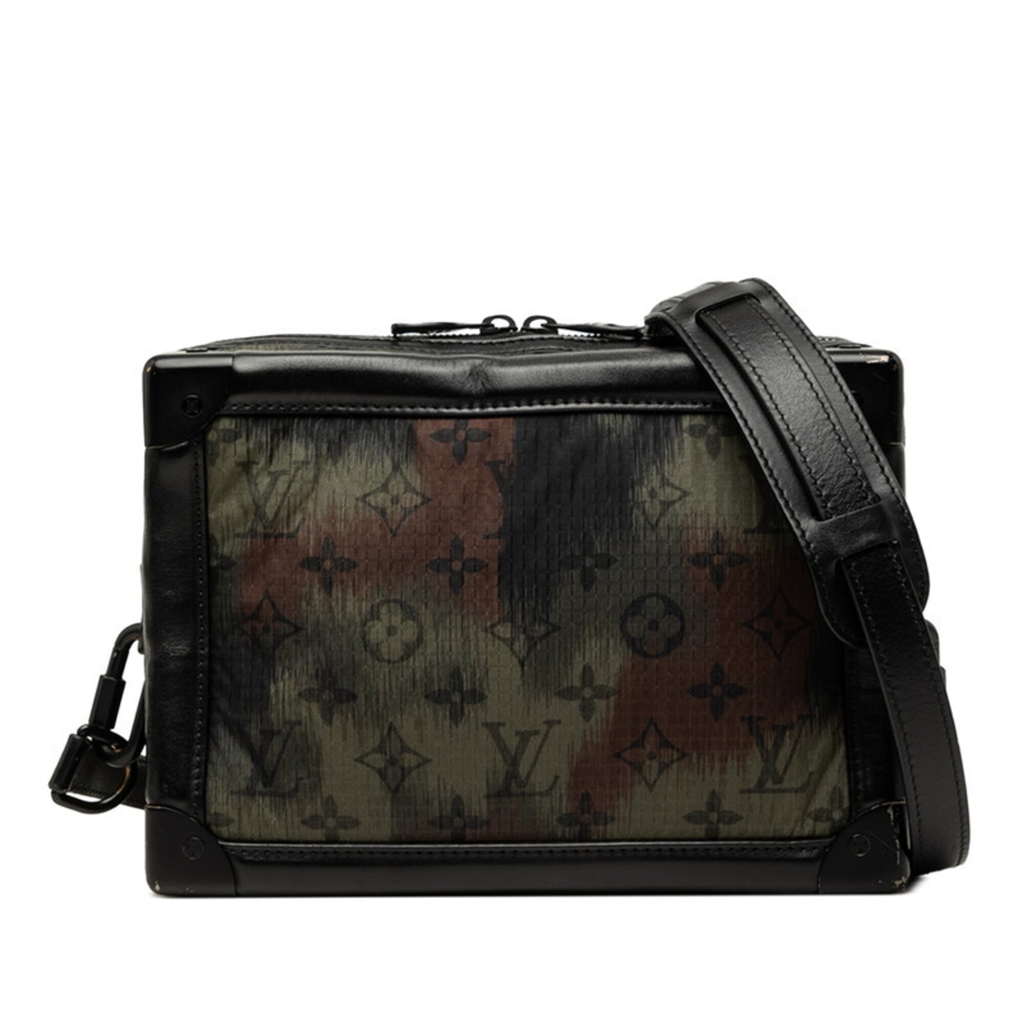 Louis Vuitton Black Khaki Nylon Leather Shoulder Bag (Pre-Owned)