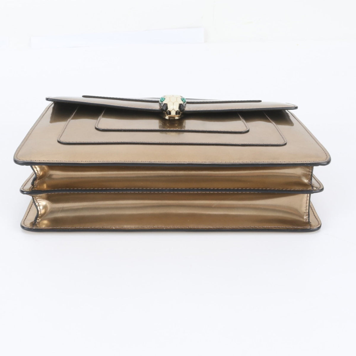 Bvlgari Metallic Bronze Leather Handbag Shoulder Bag (Pre-Owned)