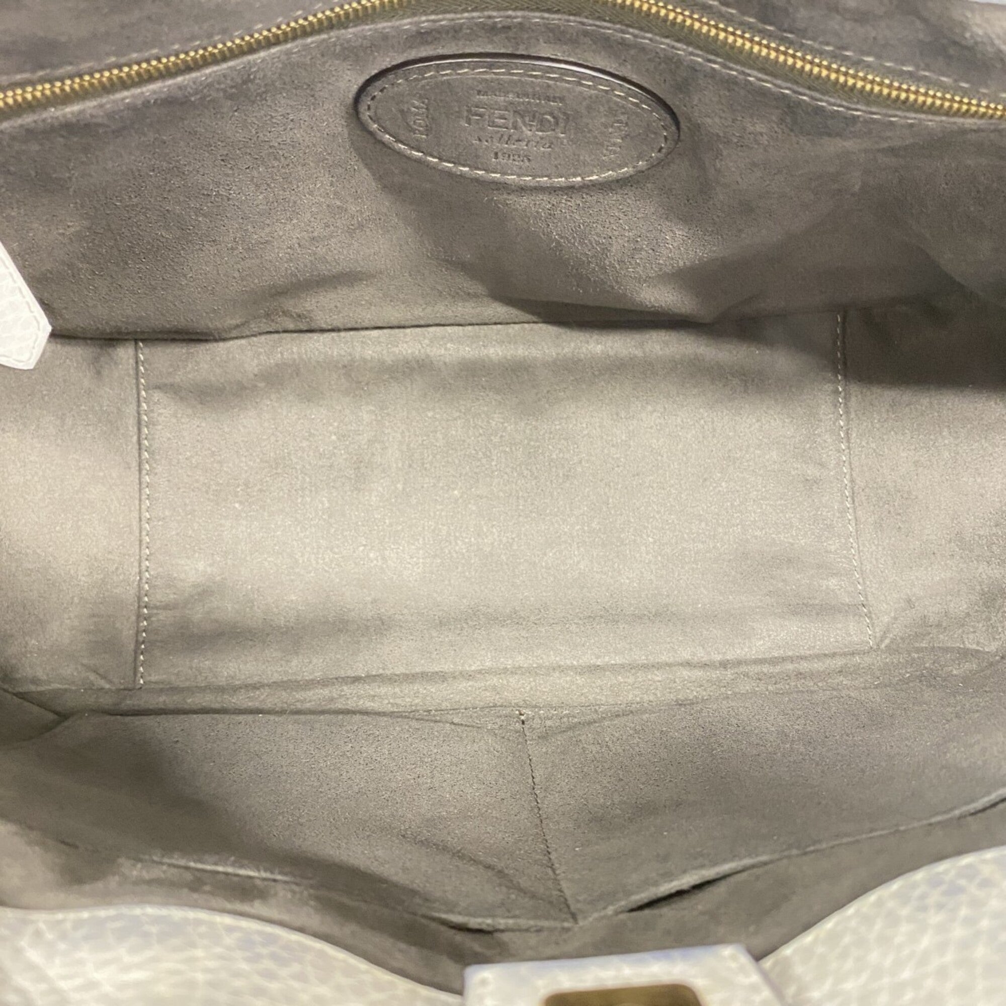 Fendi White Leather Handbag (Pre-Owned)