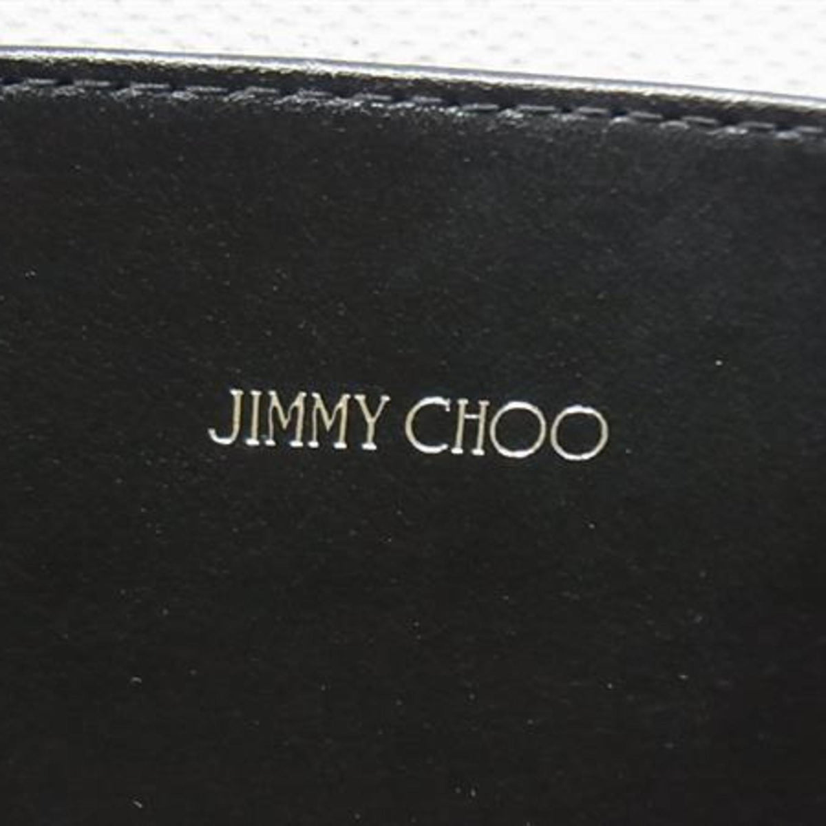 Jimmy Choo White Canvas Leather Handbag Shoulder Bag Tote Bag (Pre-Owned)