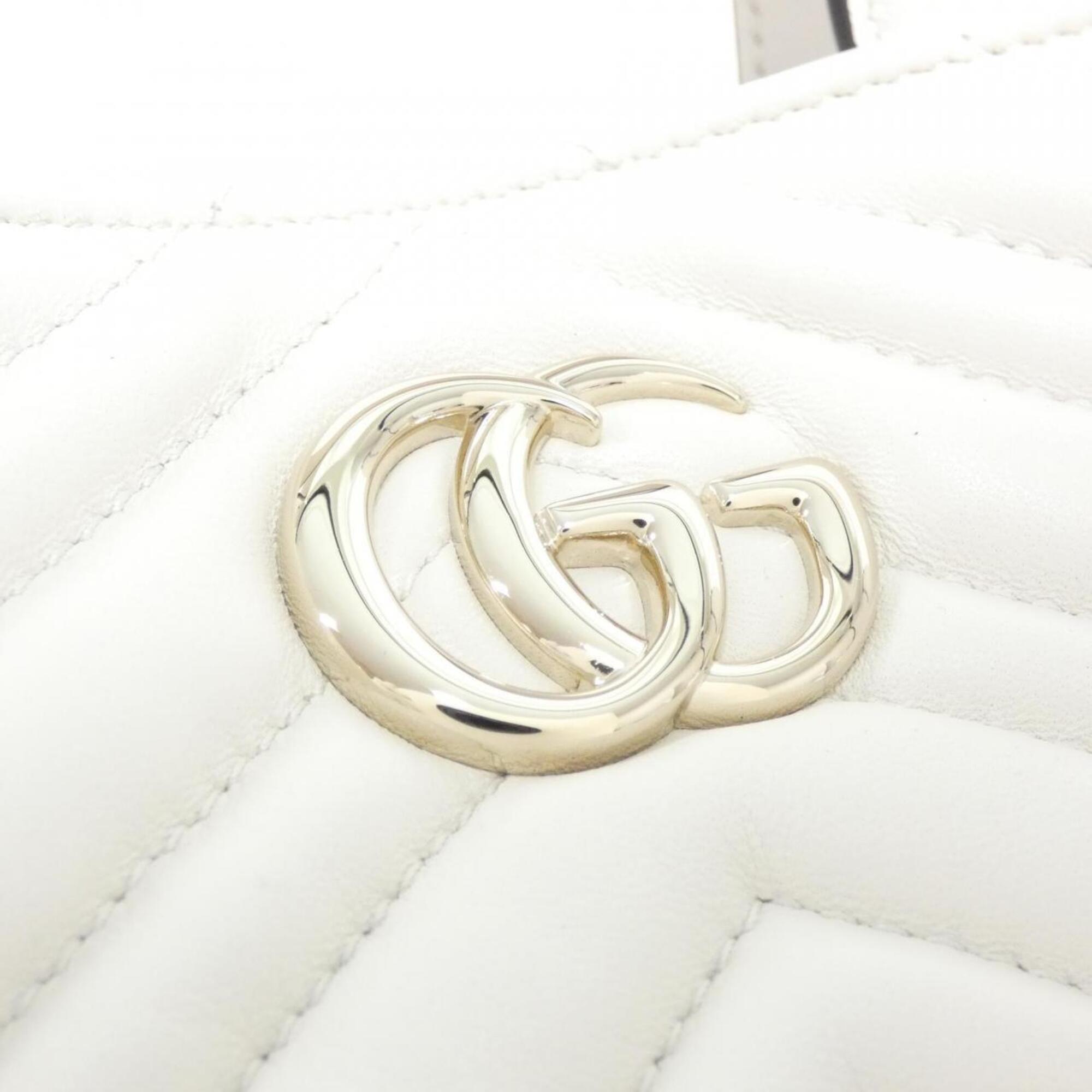 Gucci White Leather Handbag Tote Bag (Pre-Owned)