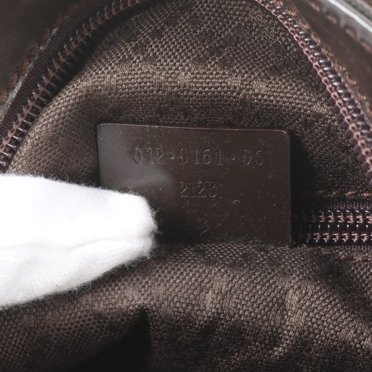 Gucci Brown Leather Nylon Messenger Bag Shoulder Bag Tote Bag (Pre-Owned)
