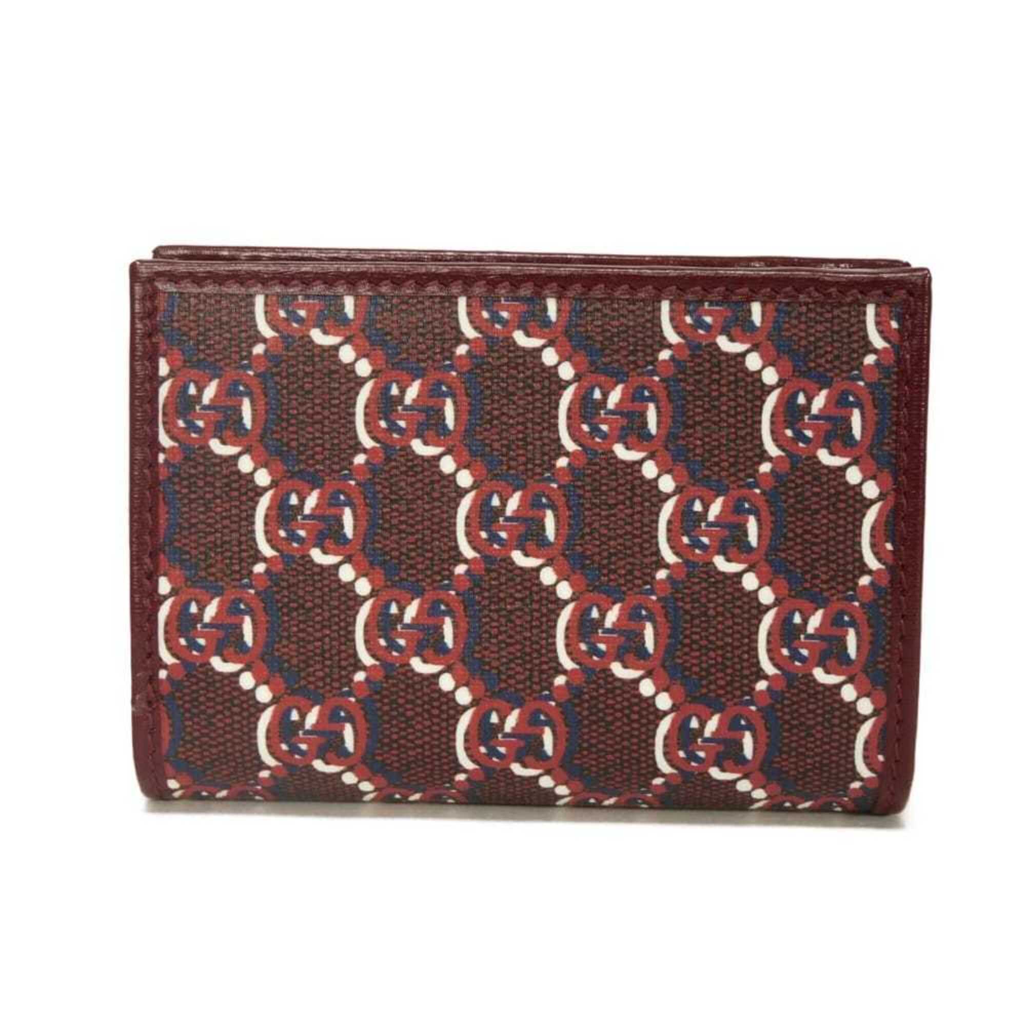 Gucci Bordeaux Red Color Gg Supreme Wallet (Bi-Fold) (Pre-Owned)