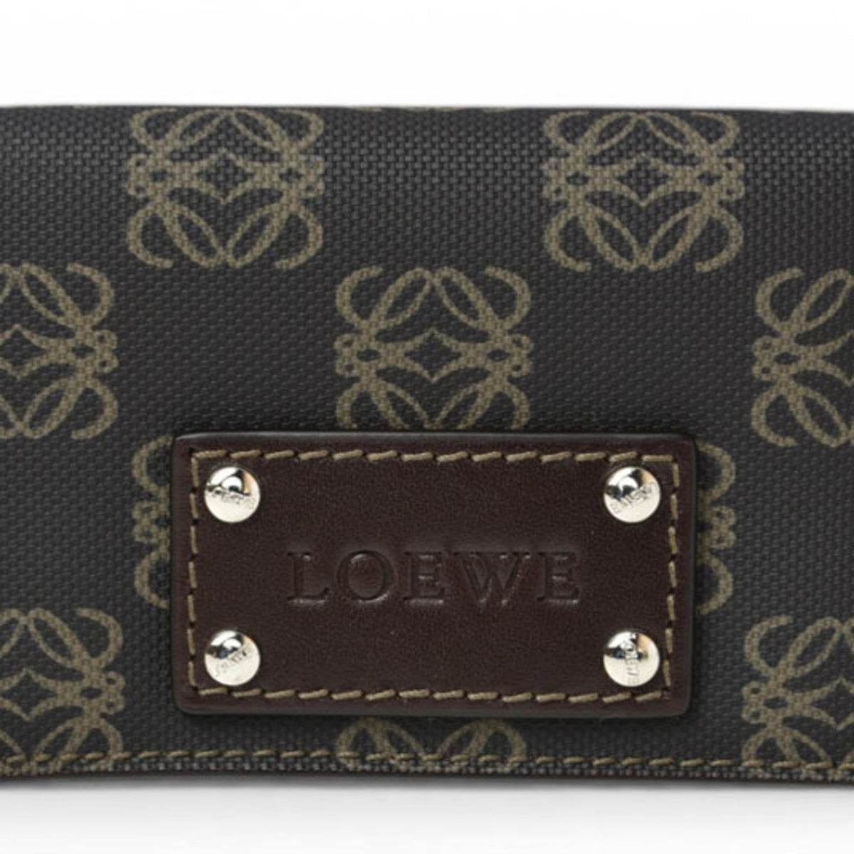 Loewe Brown Coated Canvas Coin Purse/Coin Case (Pre-Owned)